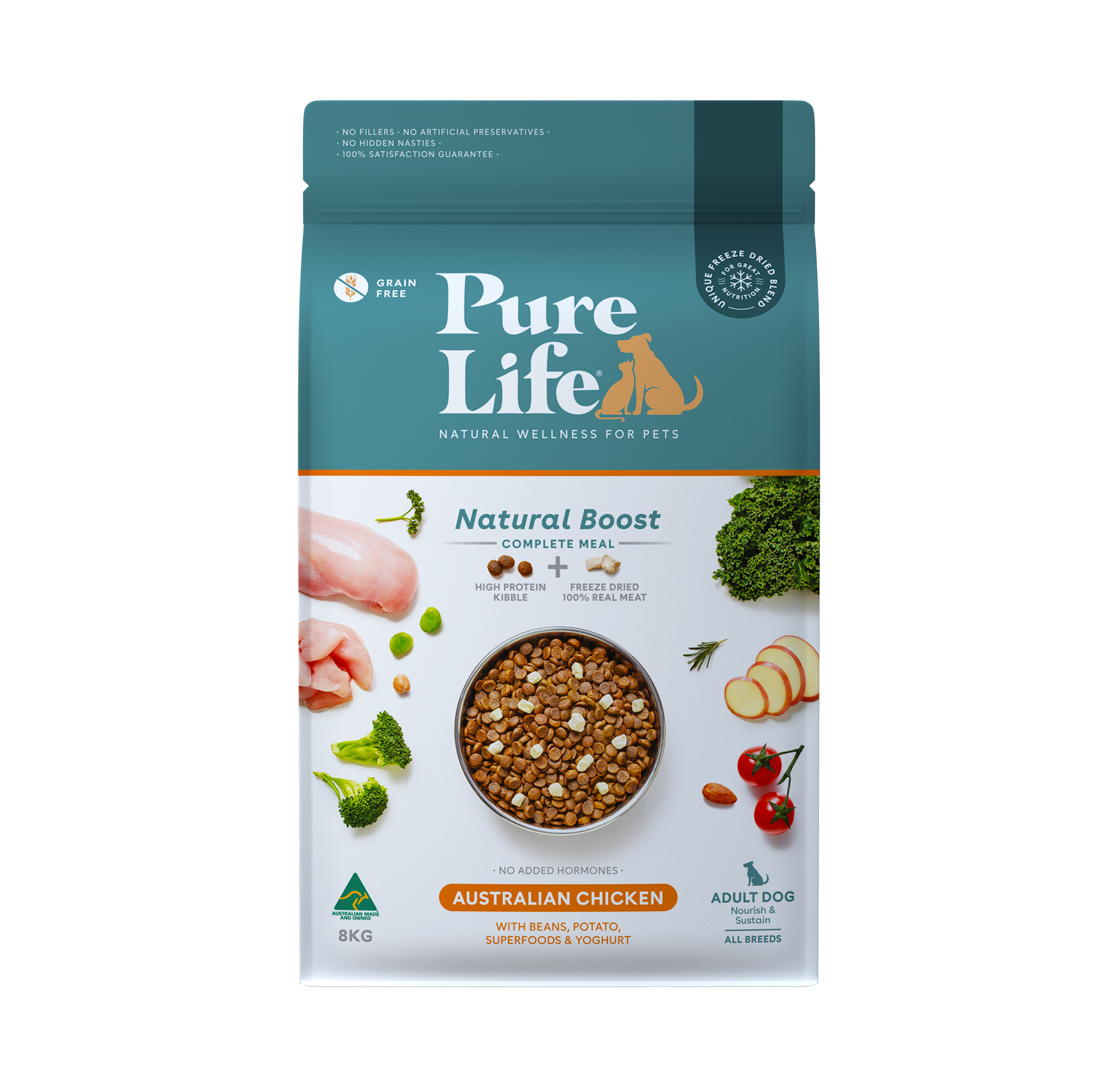 Pure Life Natural Boost Dry Dog Food Adult Australian Chicken