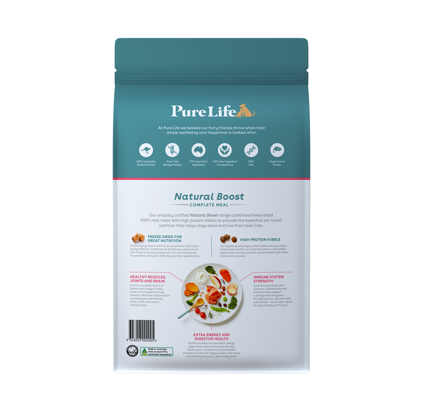 Pure Life Natural Boost Dry Dog Food Adult Tasmanian Salmon