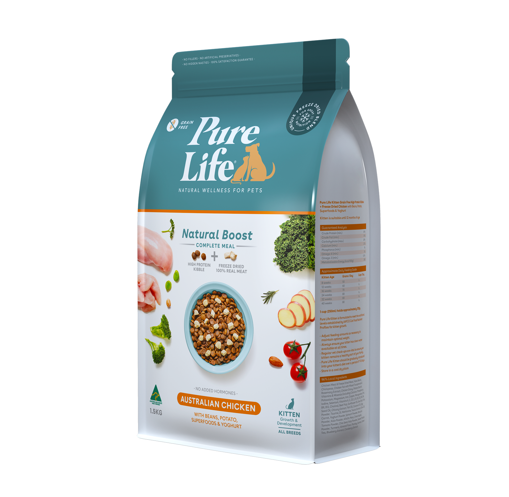 Pure Life Natural Boost Dry Cat Food Kitten Australian Chicken
