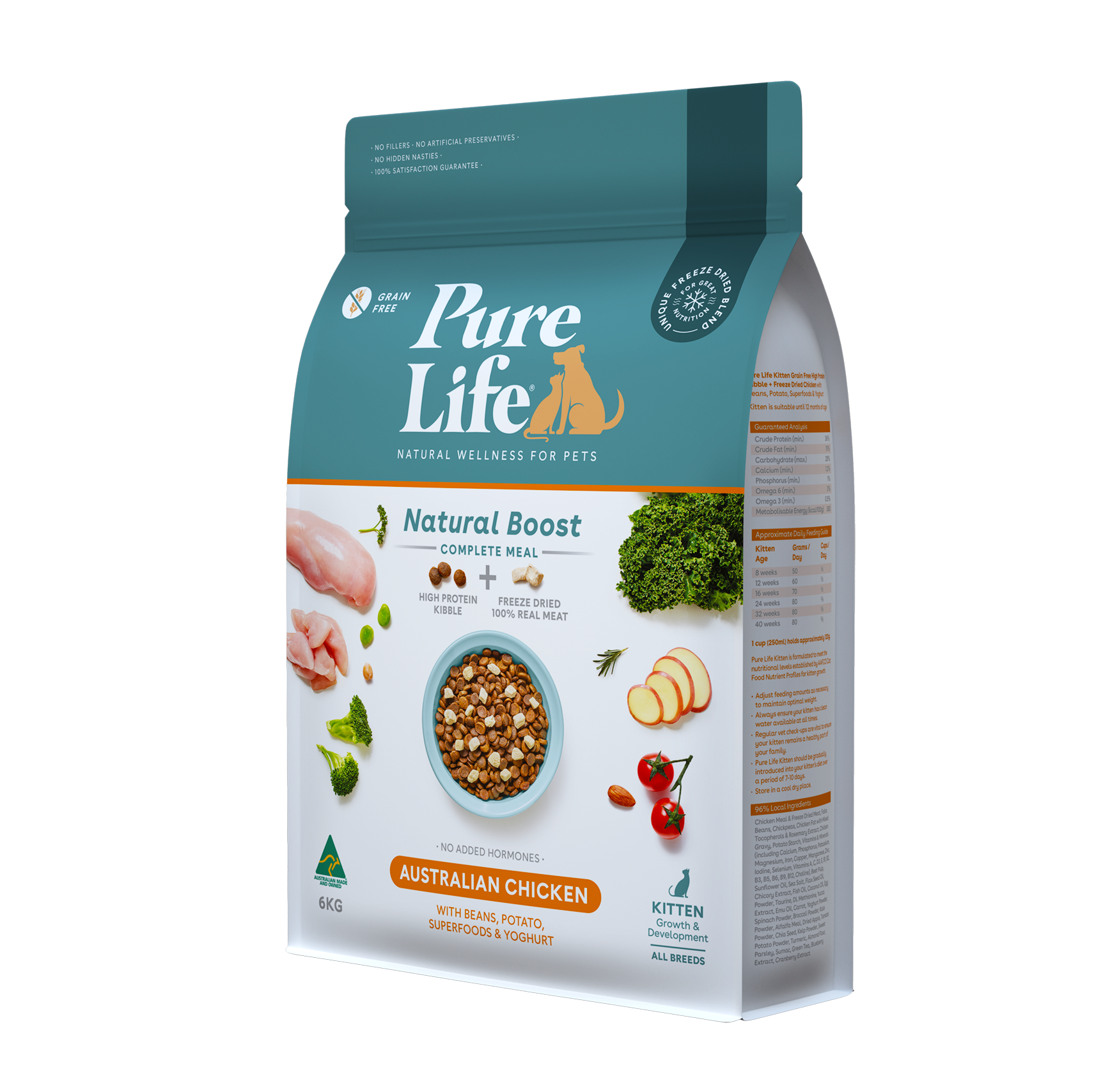 Pure Life Natural Boost Dry Cat Food Kitten Australian Chicken