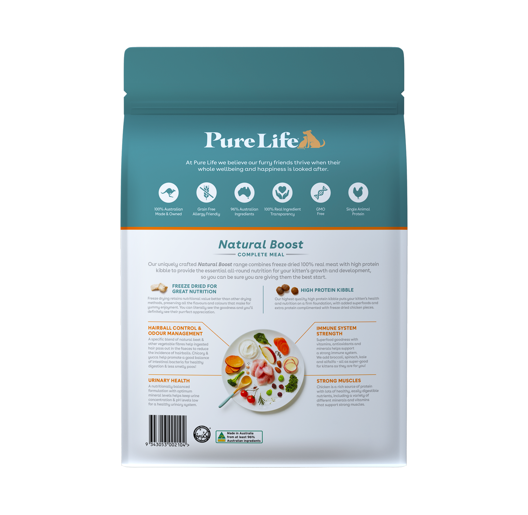 Pure Life Natural Boost Dry Cat Food Kitten Australian Chicken