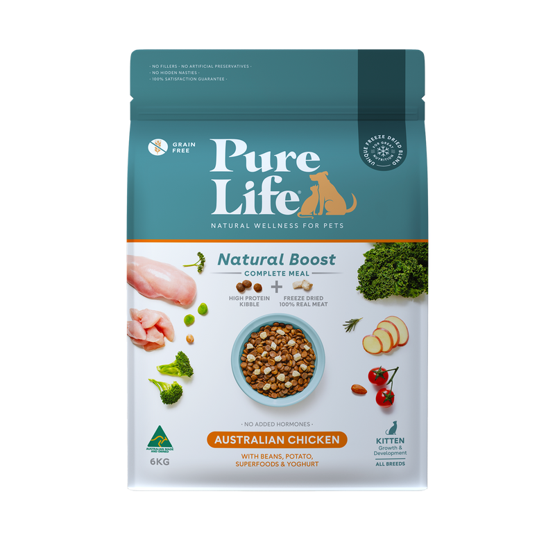 Pure Life Natural Boost Dry Cat Food Kitten Australian Chicken