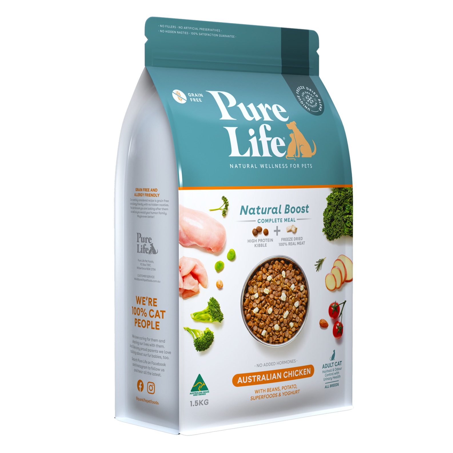 Pure Life Natural Boost Dry Cat Food Adult Australian Chicken