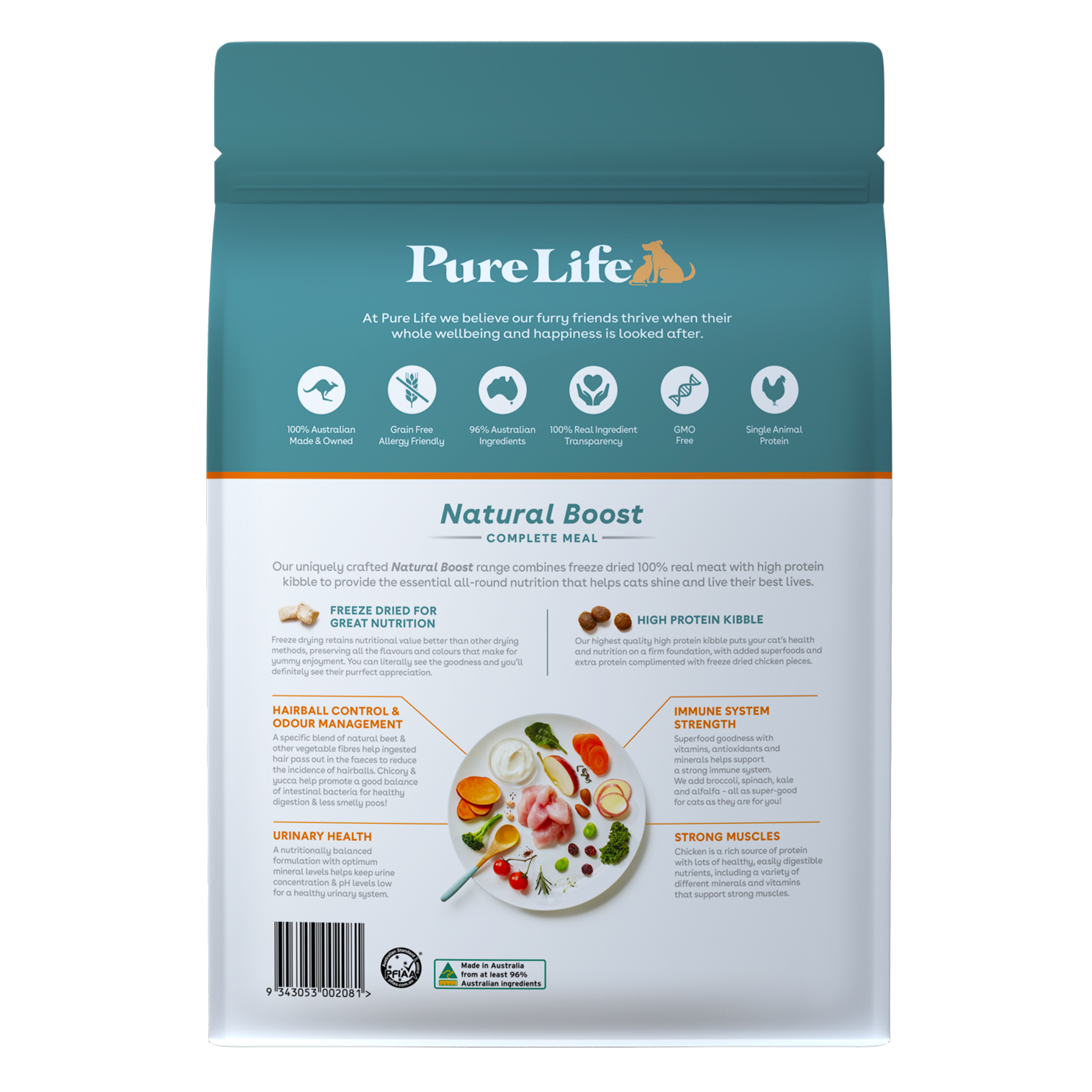 Pure Life Natural Boost Dry Cat Food Adult Australian Chicken