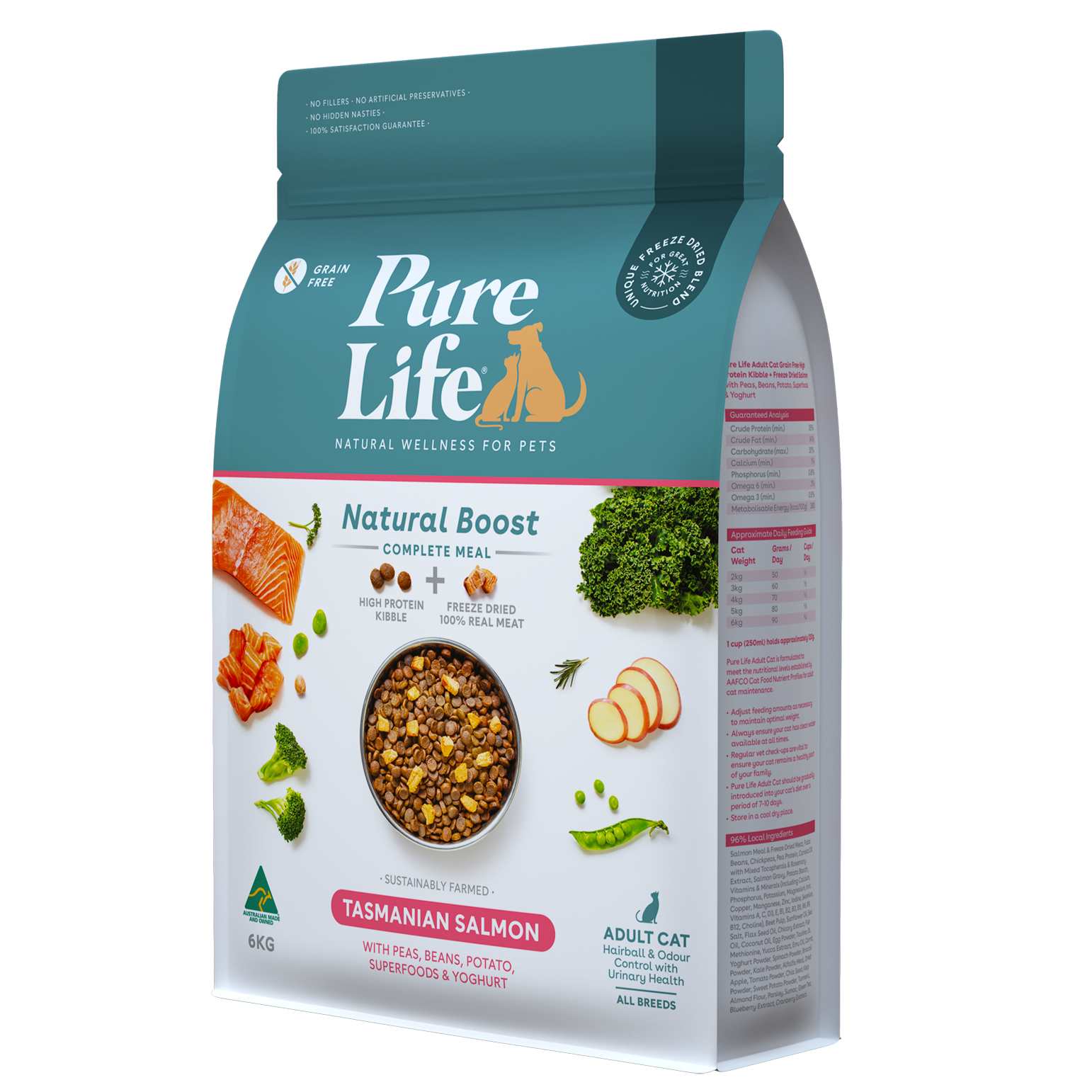 Pure Life Natural Boost Dry Cat Food Adult Tasmanian Salmon
