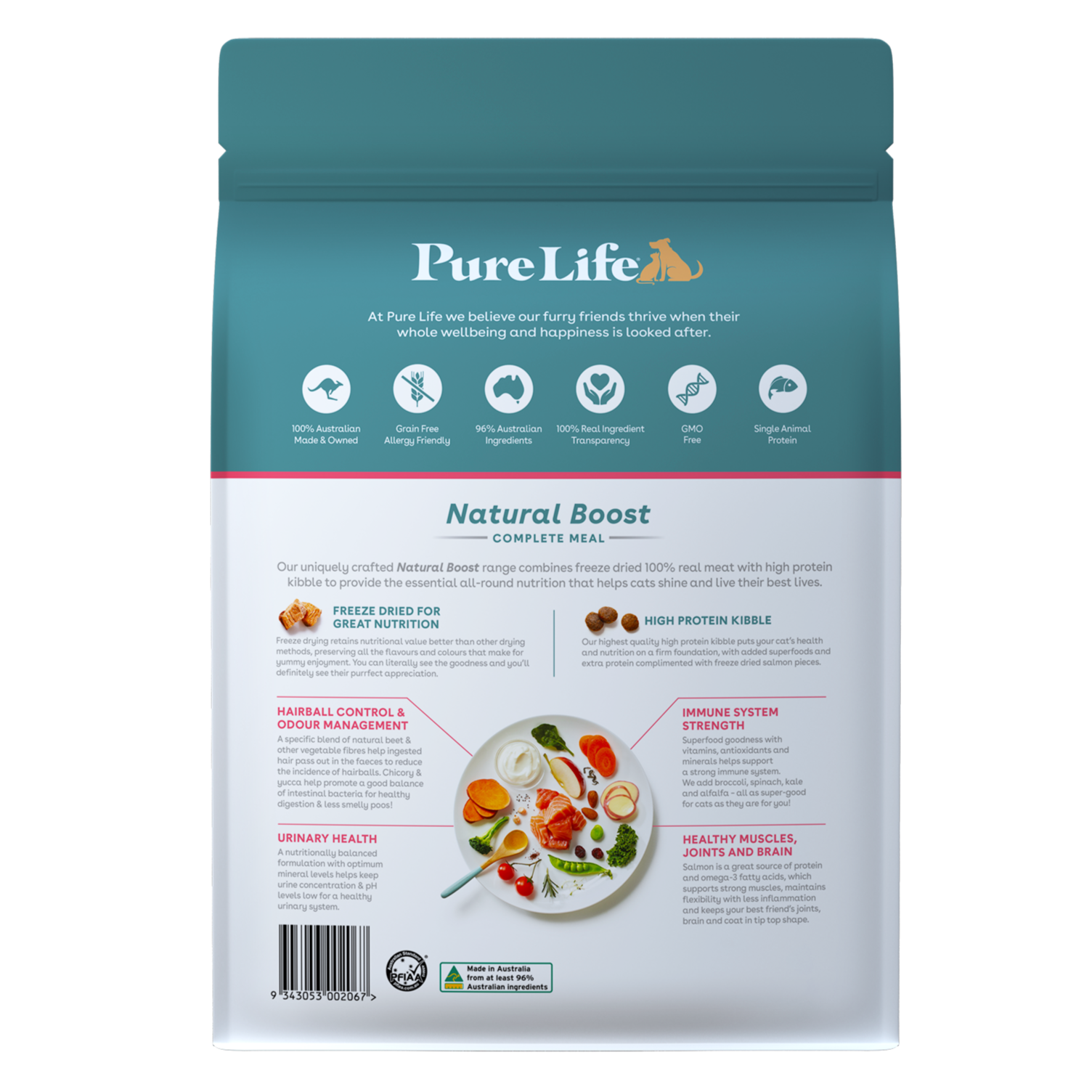 Pure Life Natural Boost Dry Cat Food Adult Tasmanian Salmon