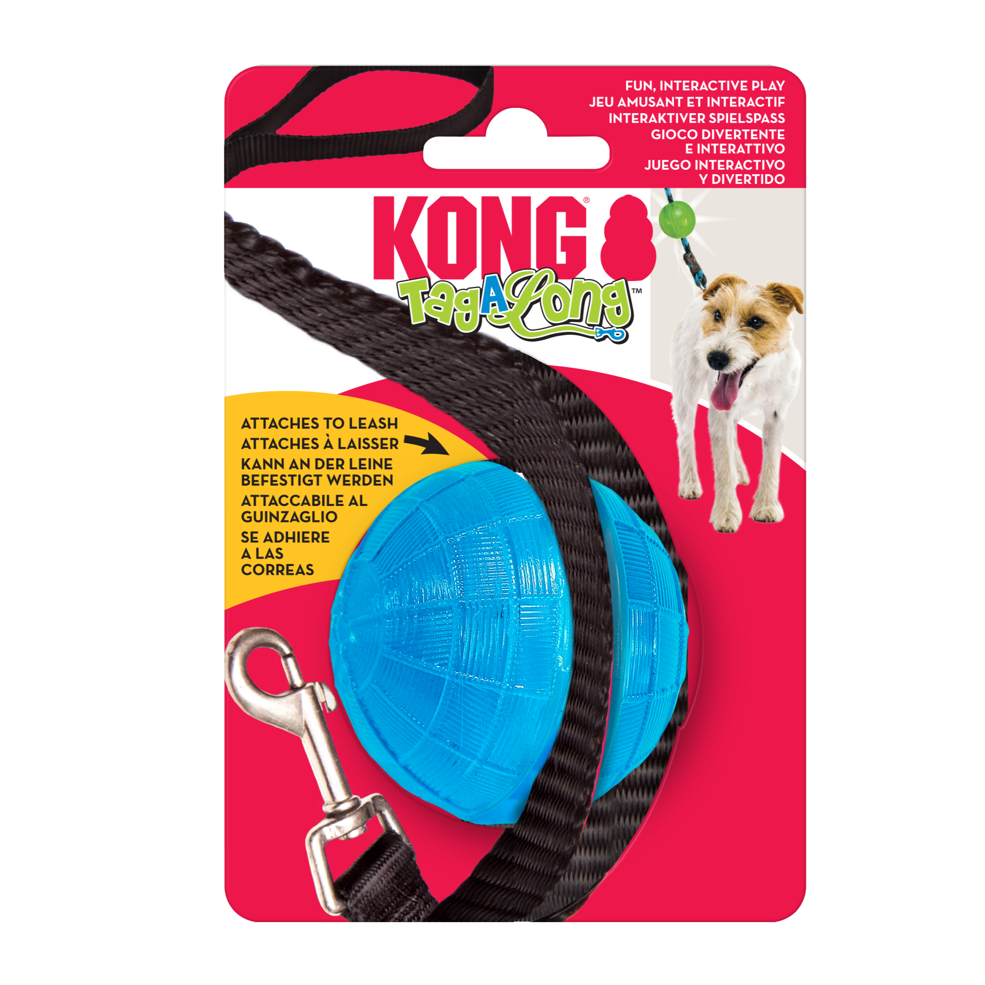 KONG Dog Toys TagALong Ball Medium