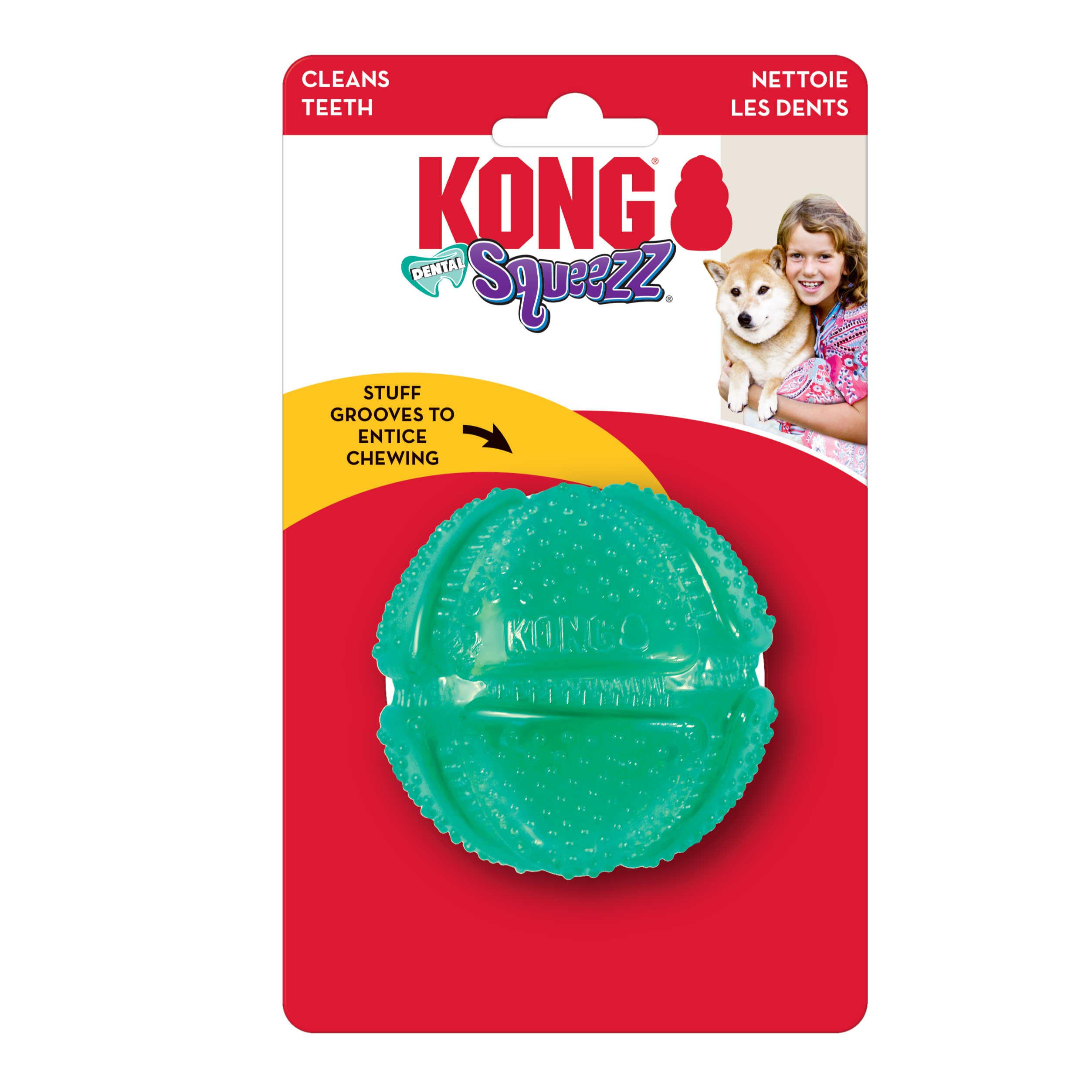 KONG Dog Toys Squeezz Dental Ball Medium kong-dog-toys-squeezz-dental-ball-medium