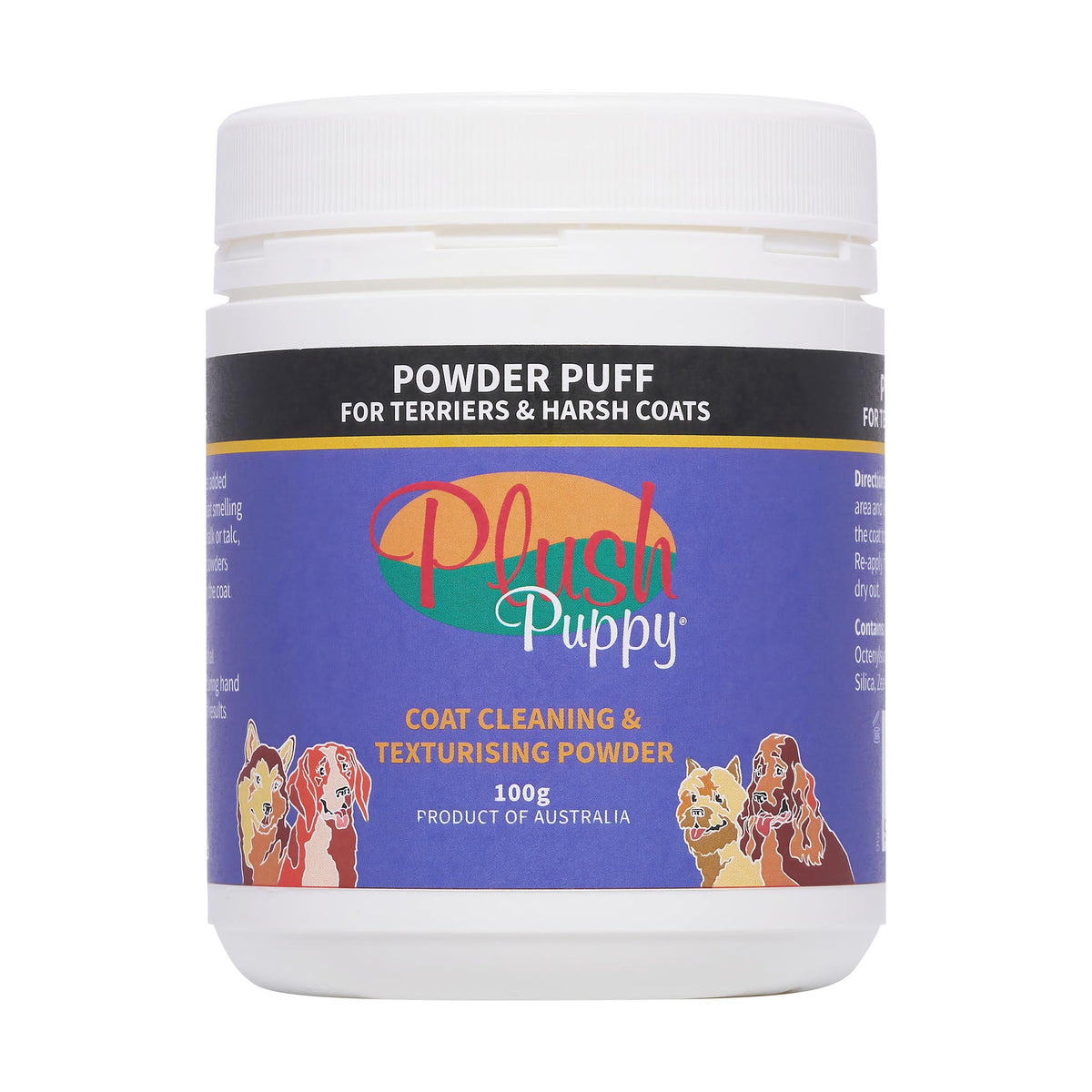Plush Puppy Powder Puff Terrier Texturising Powder 100g – front of tub