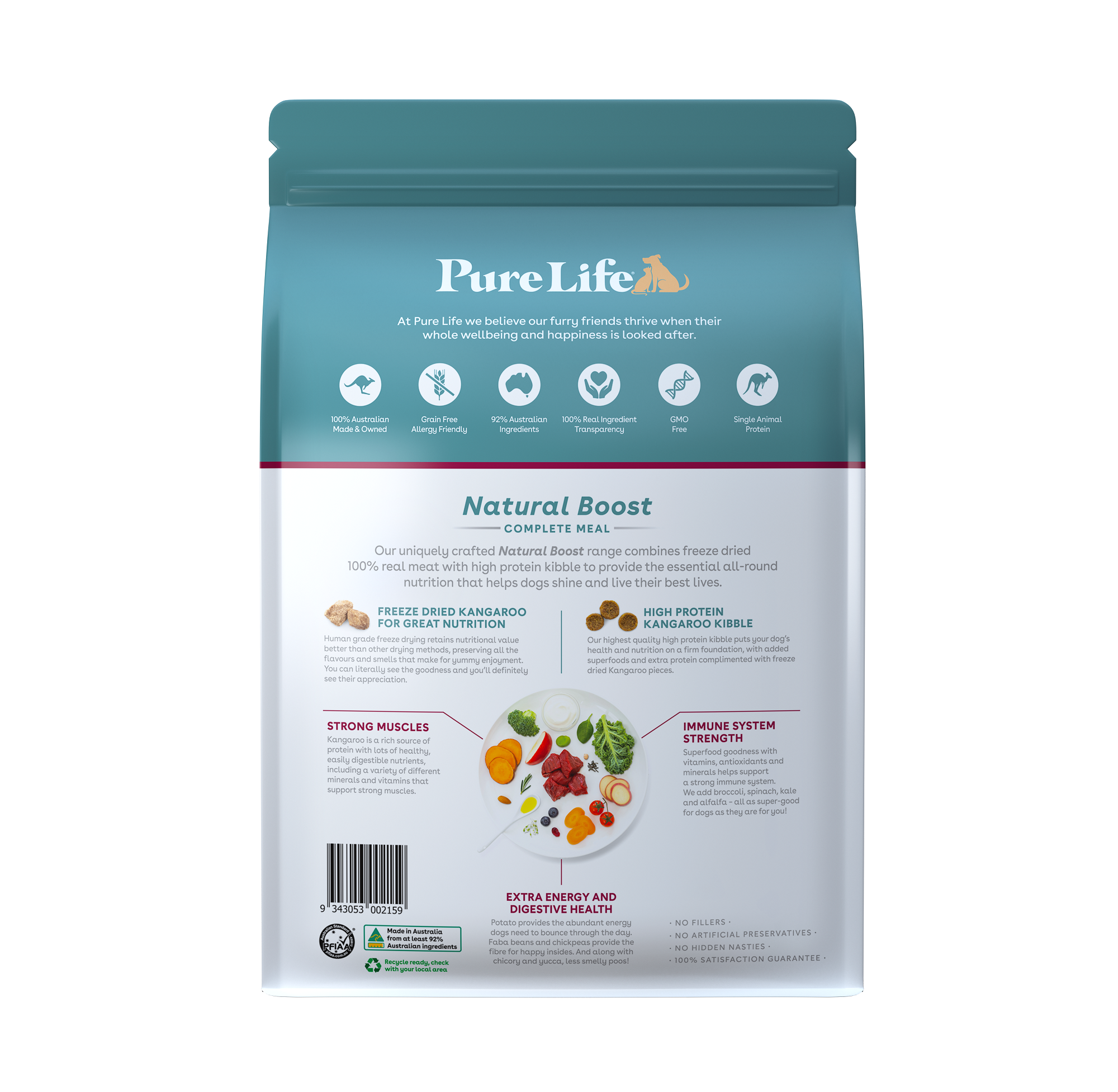 Pure Life Natural Boost Dry Dog Food Adult Outback Kangaroo