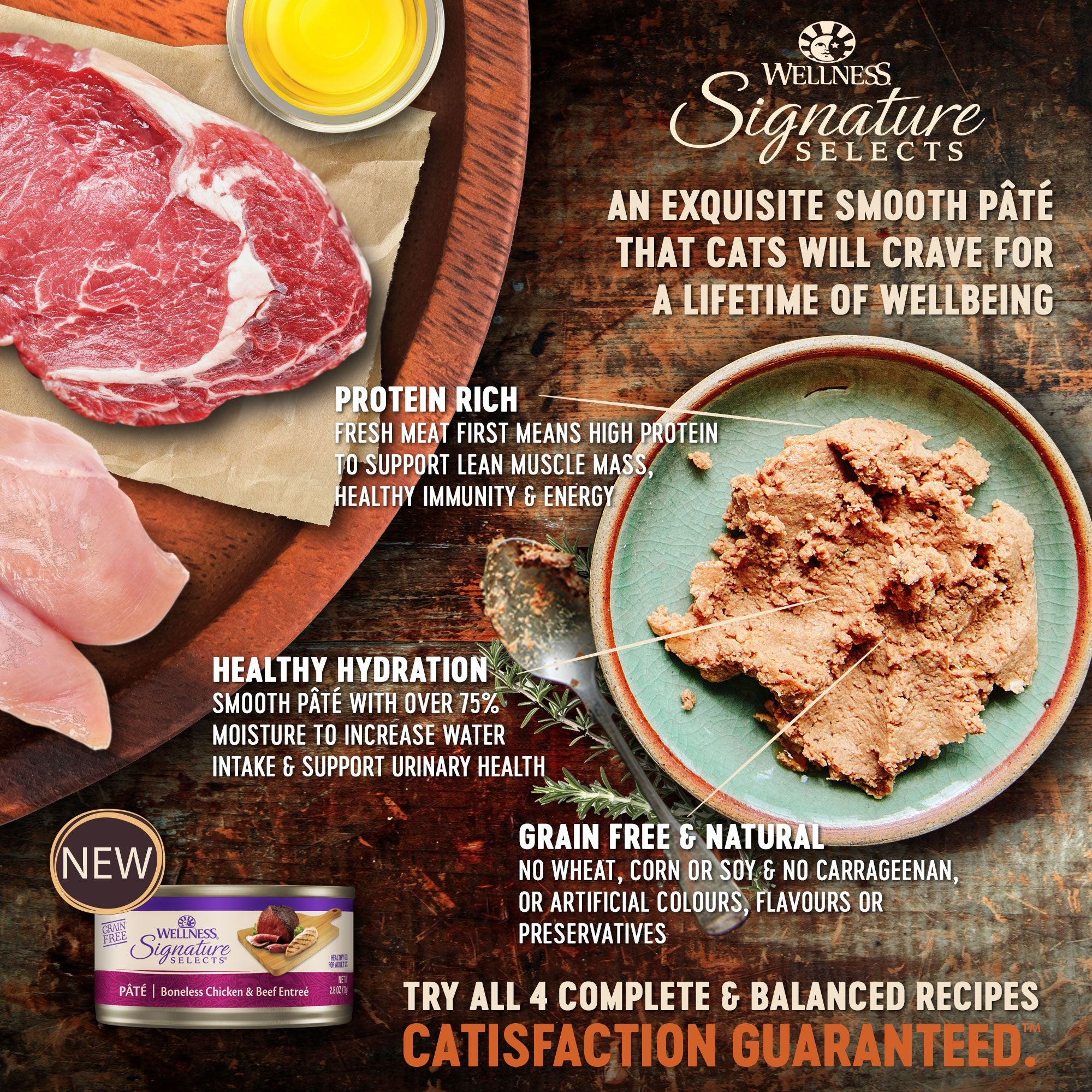 Wellness Core Wet Cat Food Signature Selects Boneless Chicken & Beef