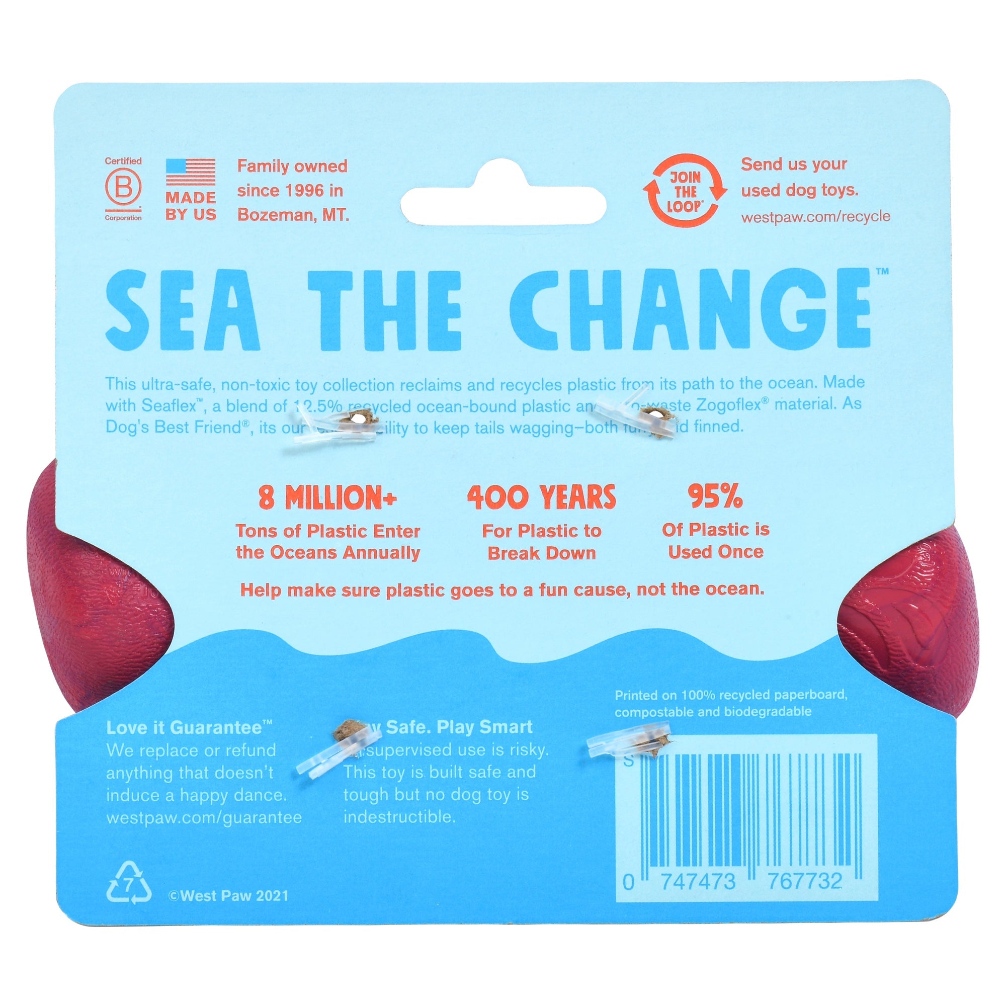 West Paw Seaflex Recycled Plastic Fetch Dog Toy - Drifty Small by PeekAPaw