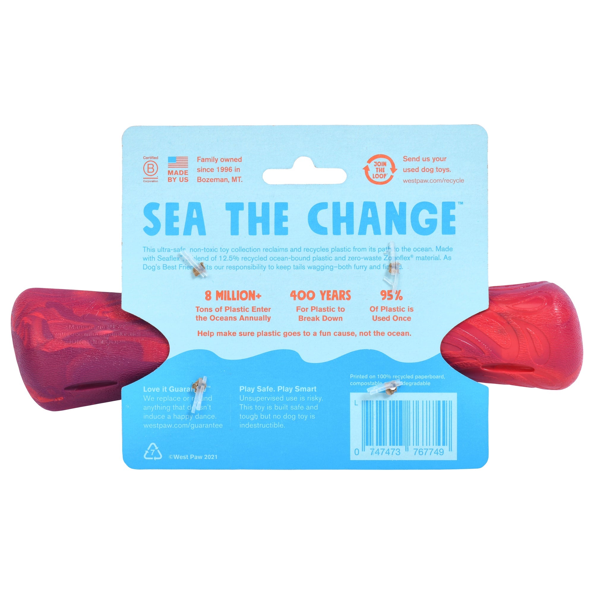 West Paw Seaflex Recycled Plastic Fetch Dog Toy - Drifty Large by PeekAPaw