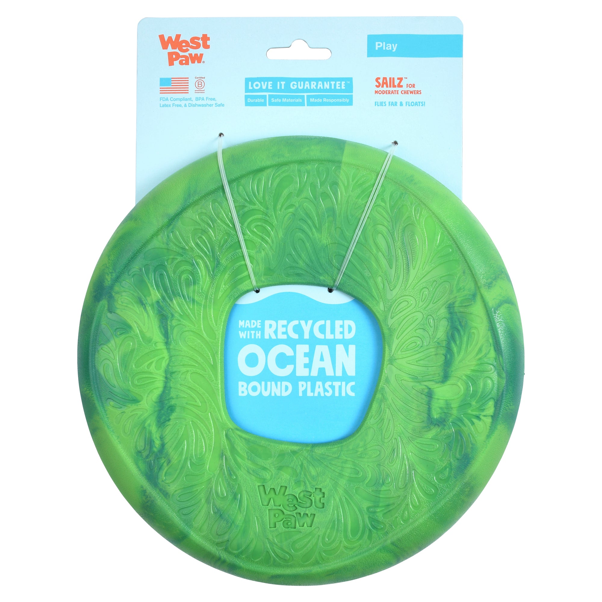 West Paw Seaflex Recycled Plastic Flyer Dog Toys - Sailz