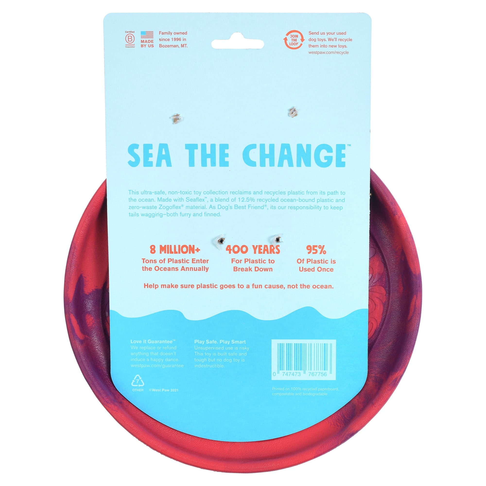 West Paw Seaflex Recycled Plastic Flyer Dog Toys - Sailz