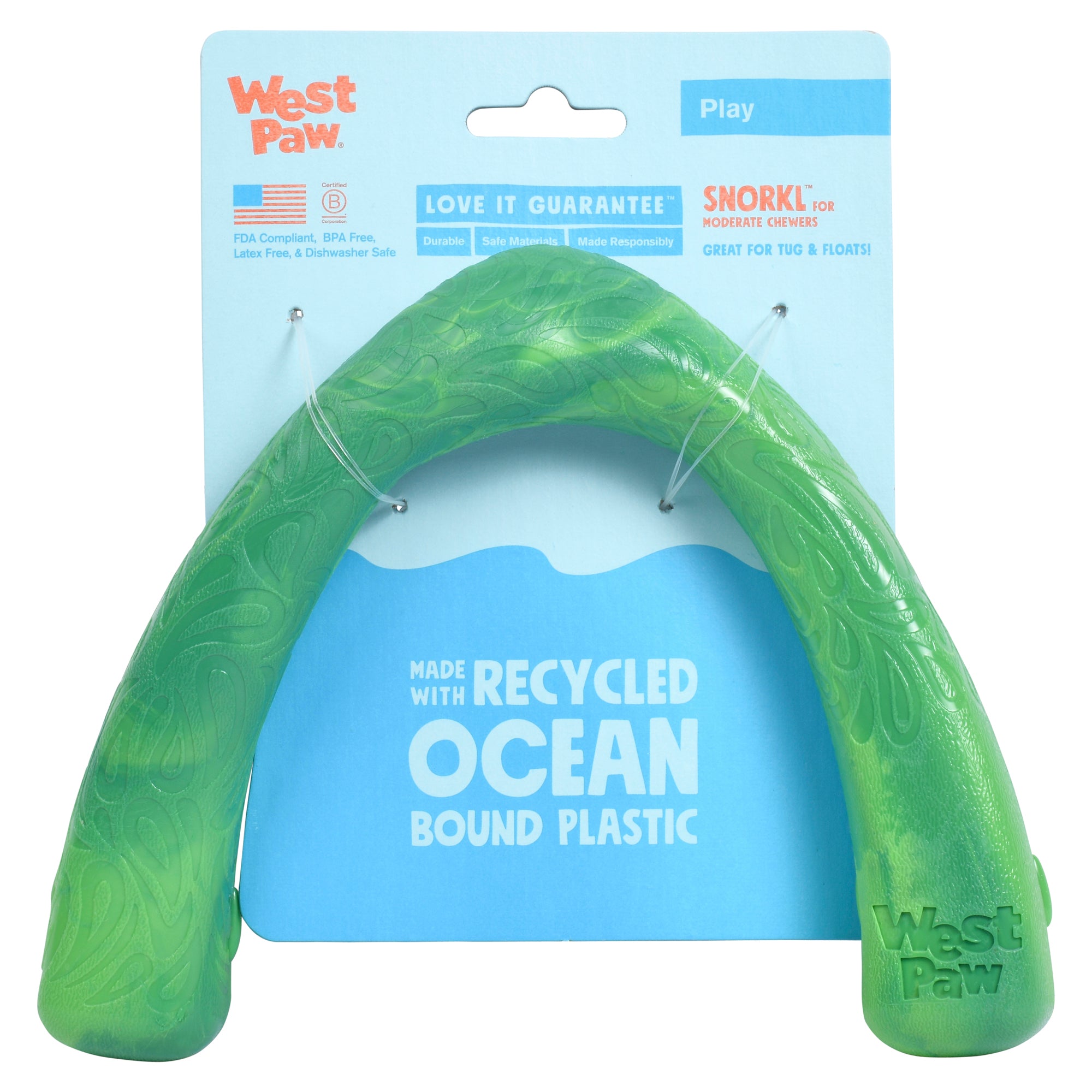West Paw Seaflex Recycled Plastic Tug Dog Toys - Snorkl