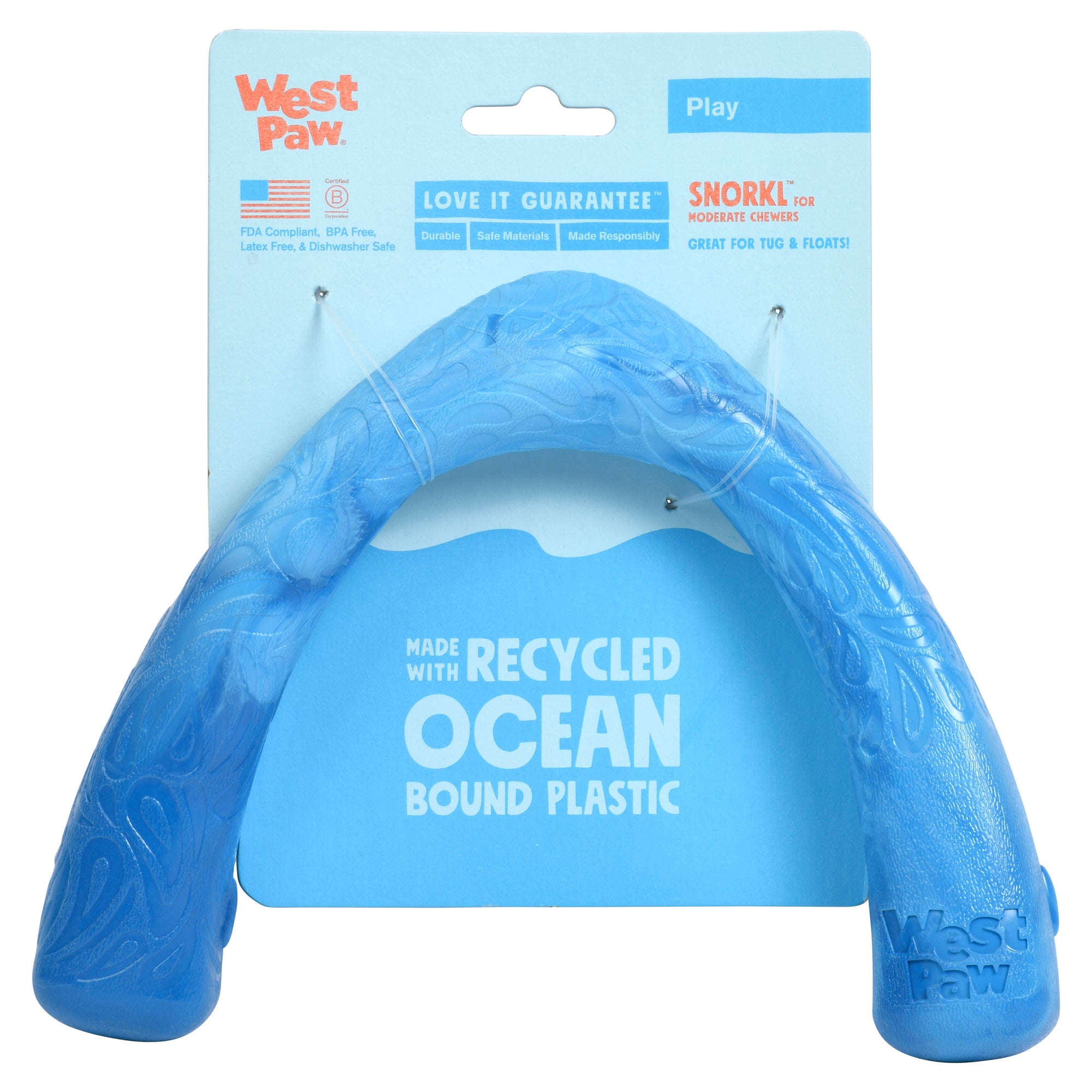 West Paw Seaflex Recycled Plastic Tug Dog Toys - Snorkl