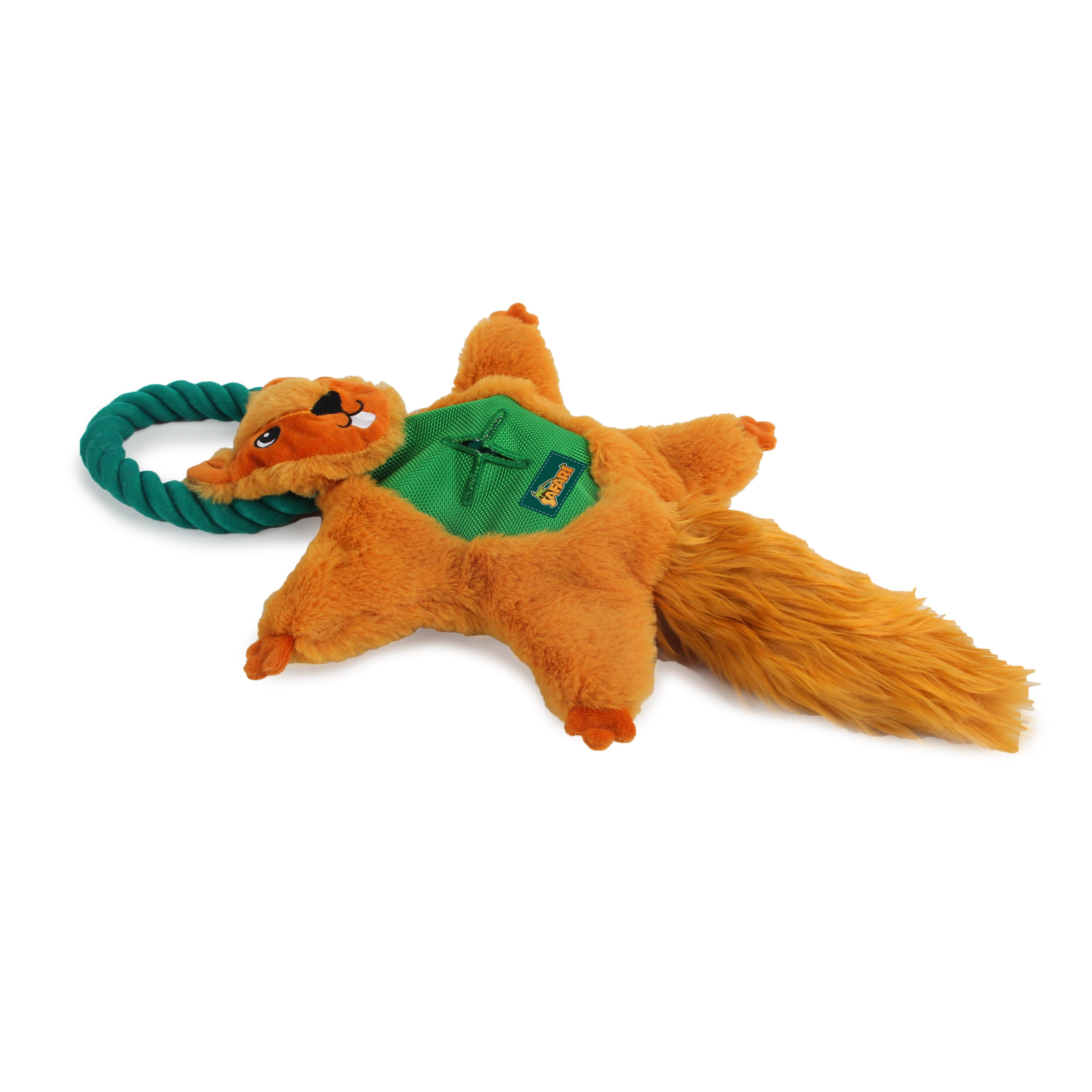 All for Paws AFP Safari Dog Toys Air Crinkle Squirrel With Rope
