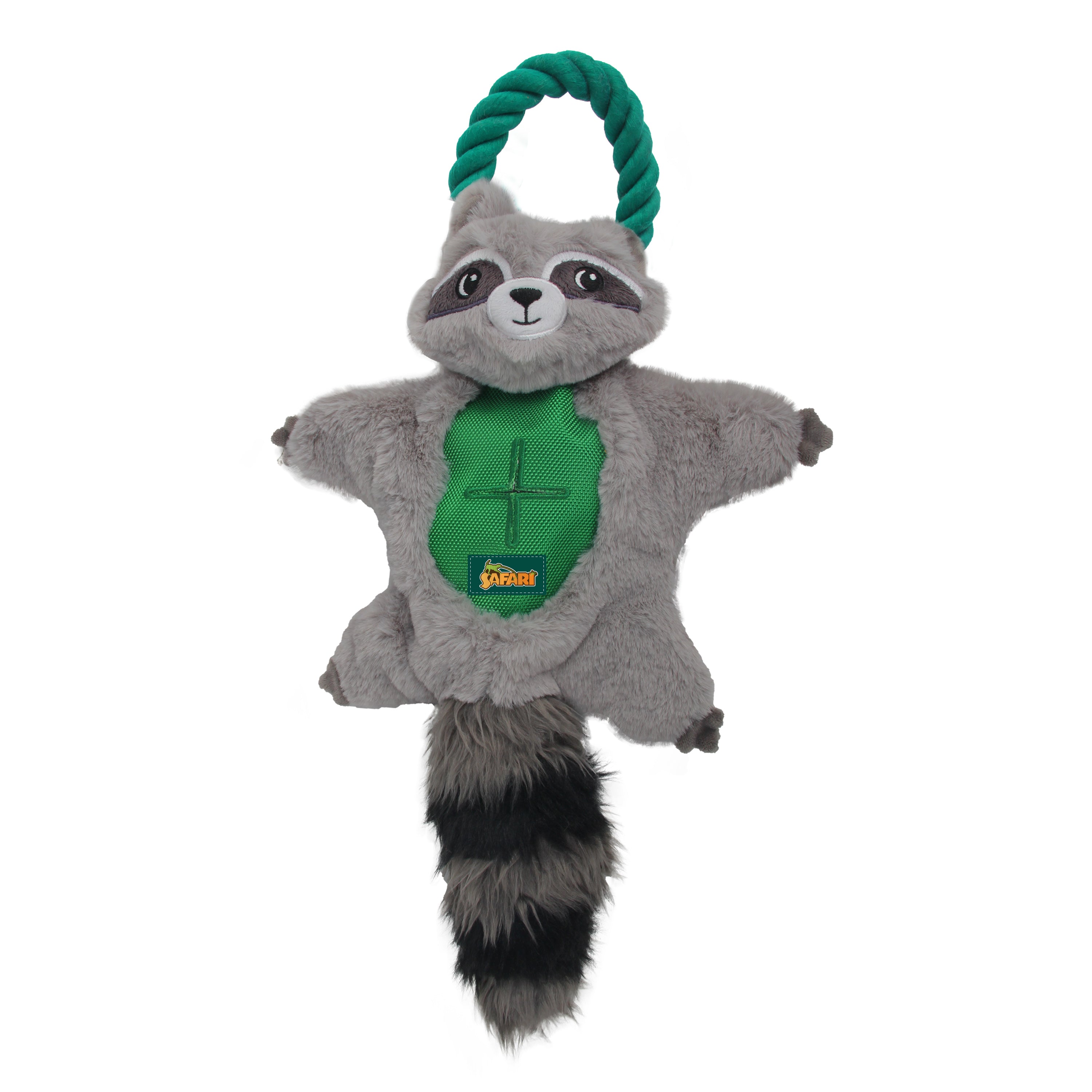 All for Paws AFP Safari Dog Toys Air Crinkle Racoon With Rope