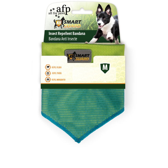 All for Paws AFP Dog Smart Guard Insect Repellent Bandana-Green