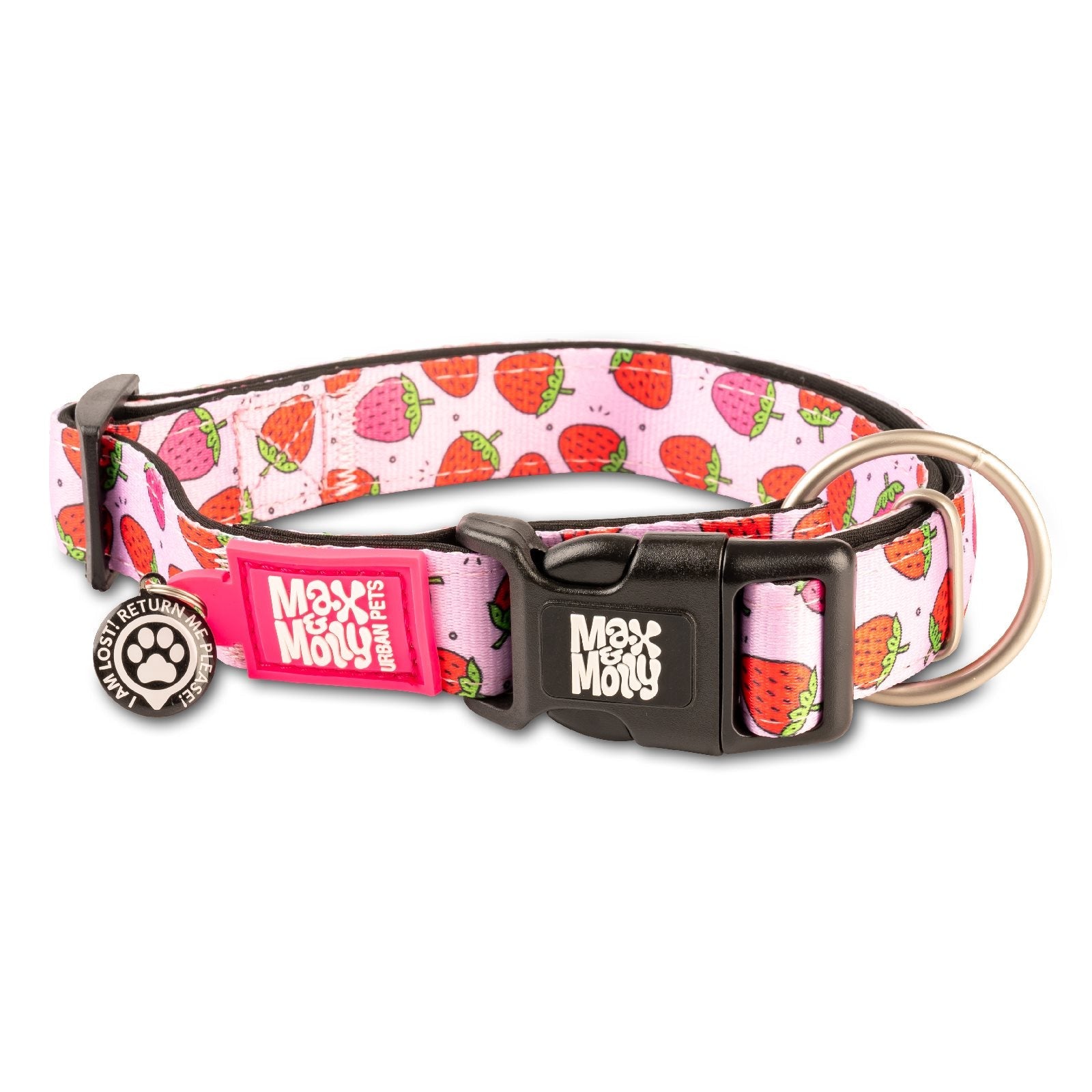 Max & Molly Smart Id Dog Collar - Strawberries 01