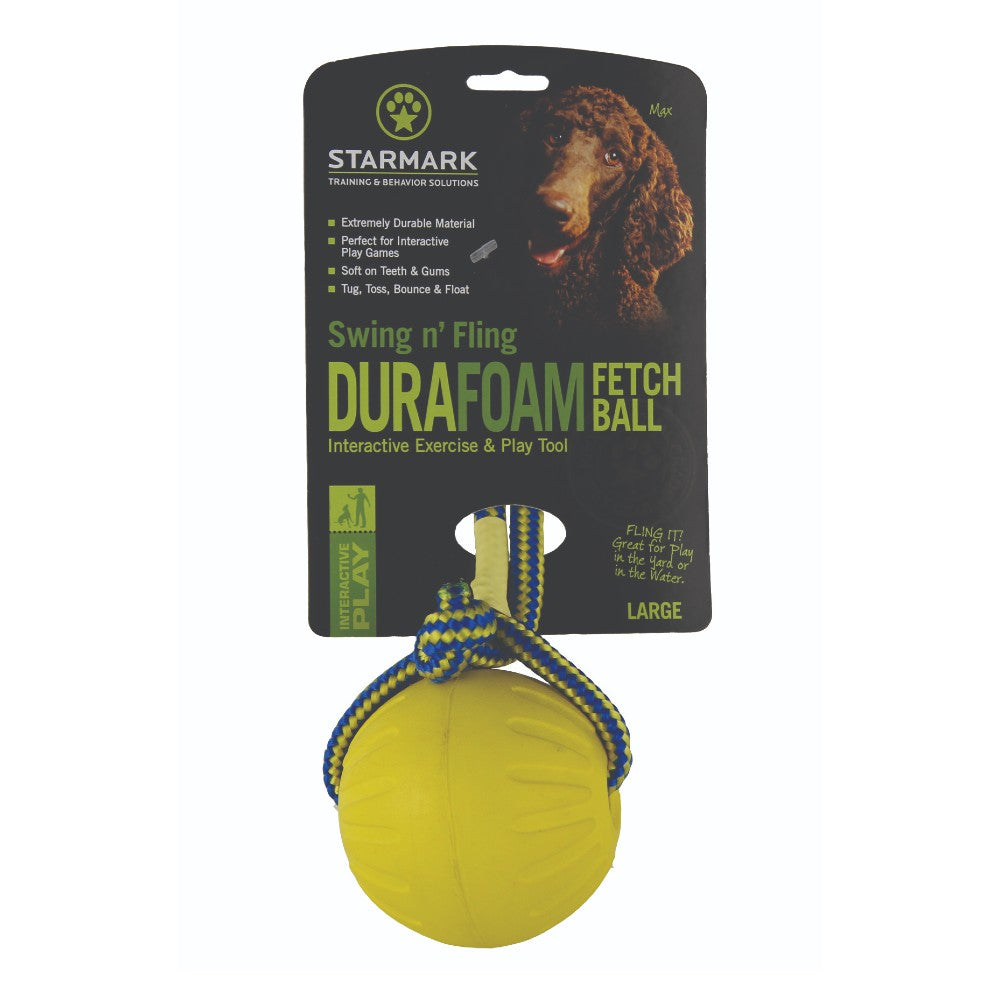 Starmark Dog Toys Swing & Fling DuraFoam Fetch Ball