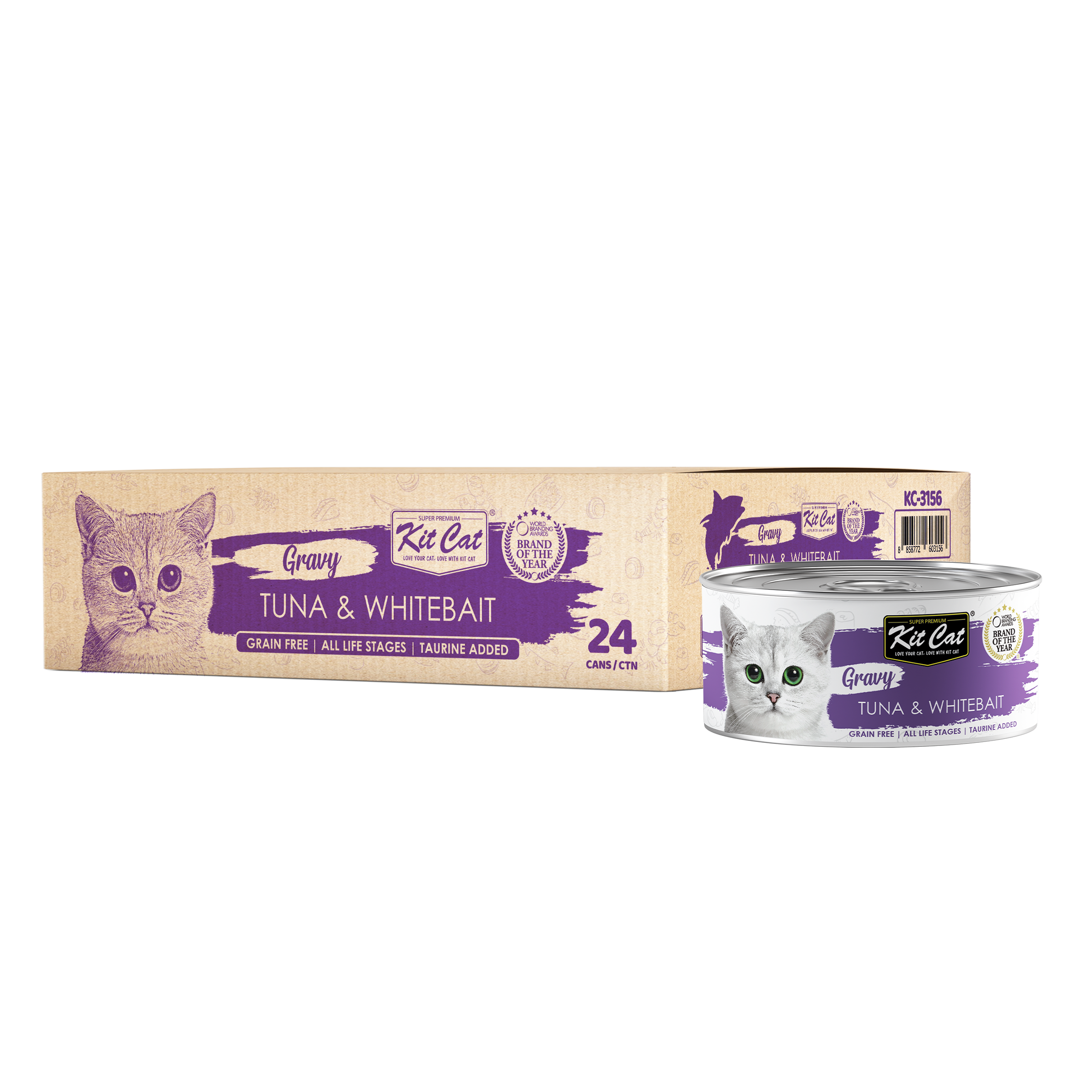 Kit Cat Gravy Canned Cat Food Tuna & Whitebait 70g