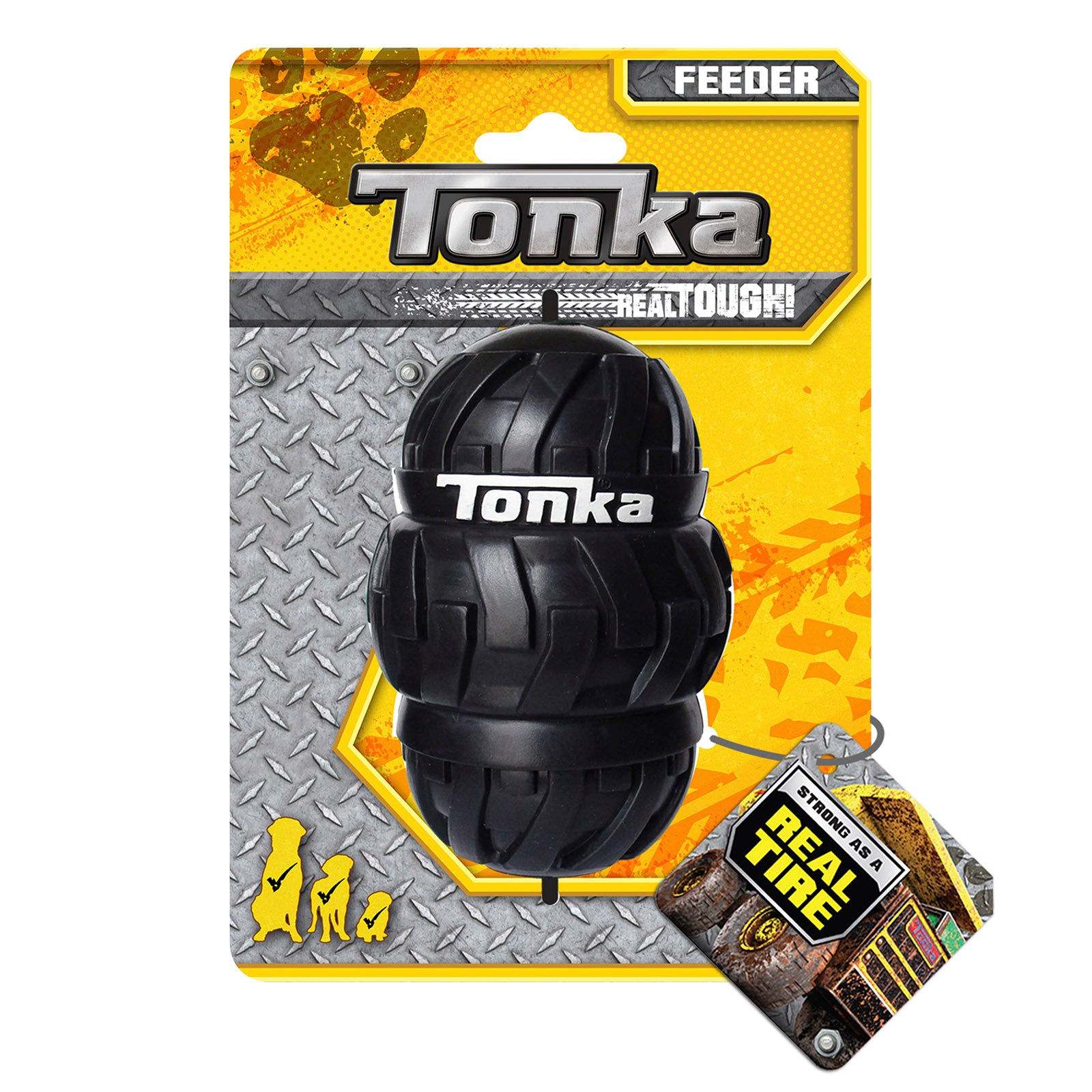 Tonka Dog Toys Tri Stack Tread Feeder Black