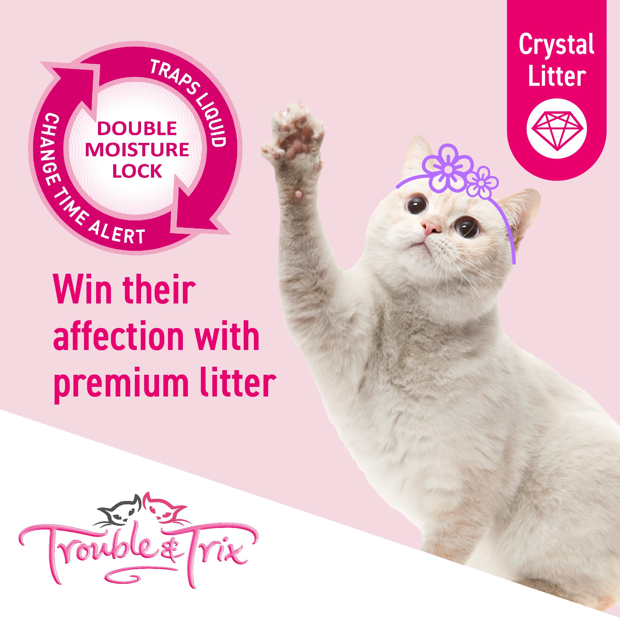 Trouble & Trix Odour Neutralising Crystal Cat Litter Lavender Scent