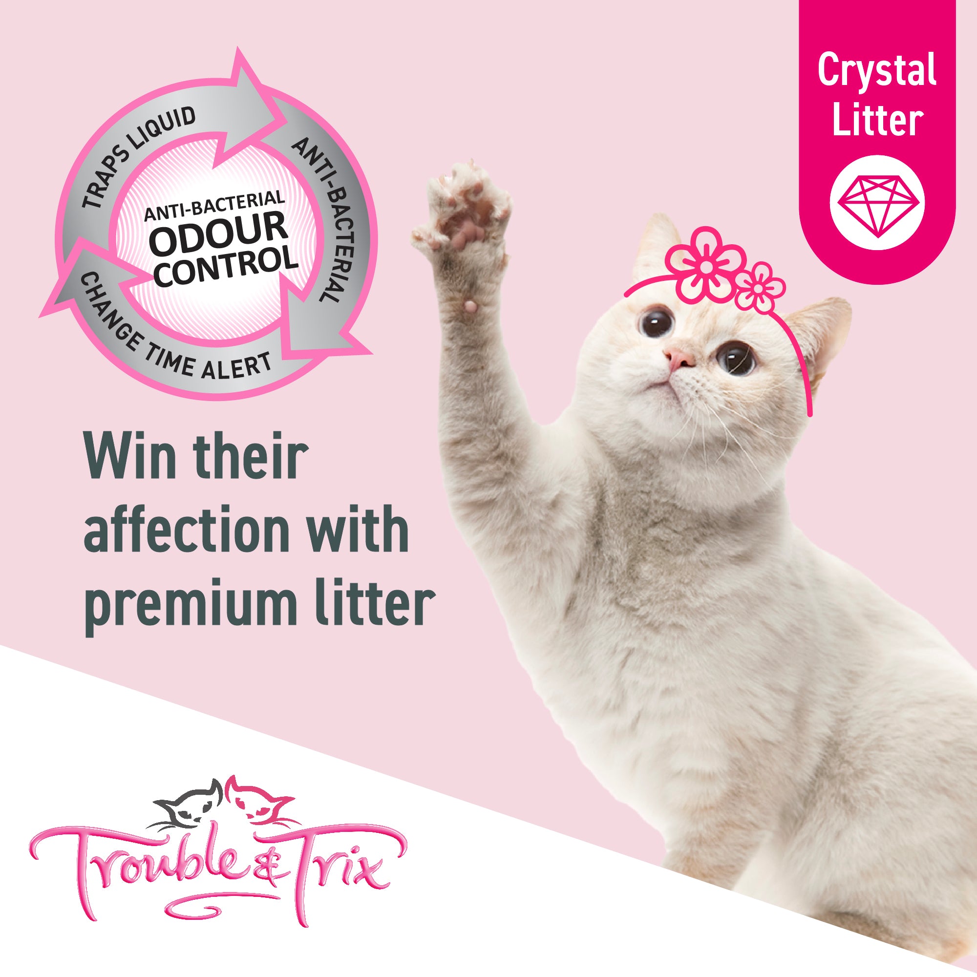 Trouble and Trix Odour Neutralising Crystal Cat Litter Antibacterial