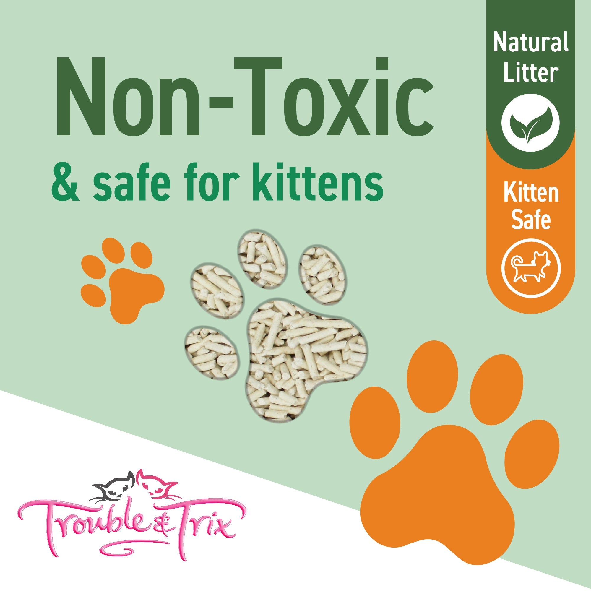 Trouble & Trix Plant Extract Natural Clumping Cat Litter Scent Free