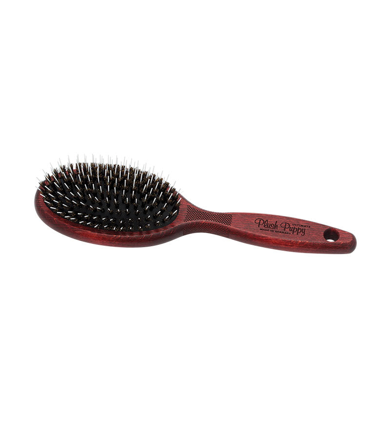Plush Puppy Ultimate Anti-Static Porcupine Brush – rosewood handle brush, front view