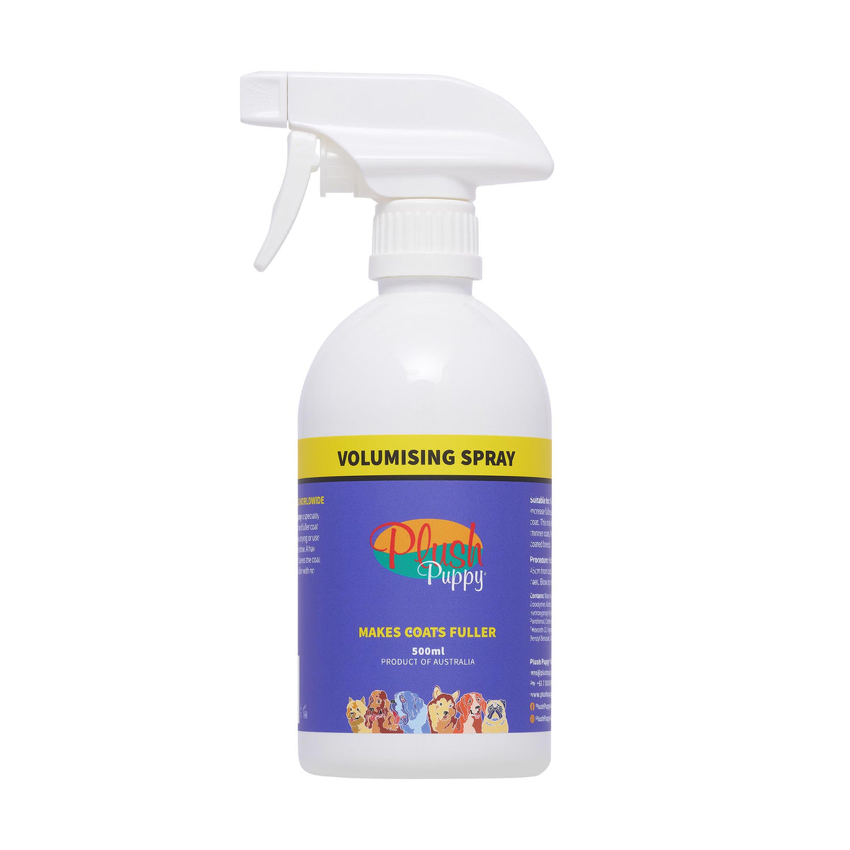 Plush Puppy Volumising Spray 500ml – front of trigger bottle