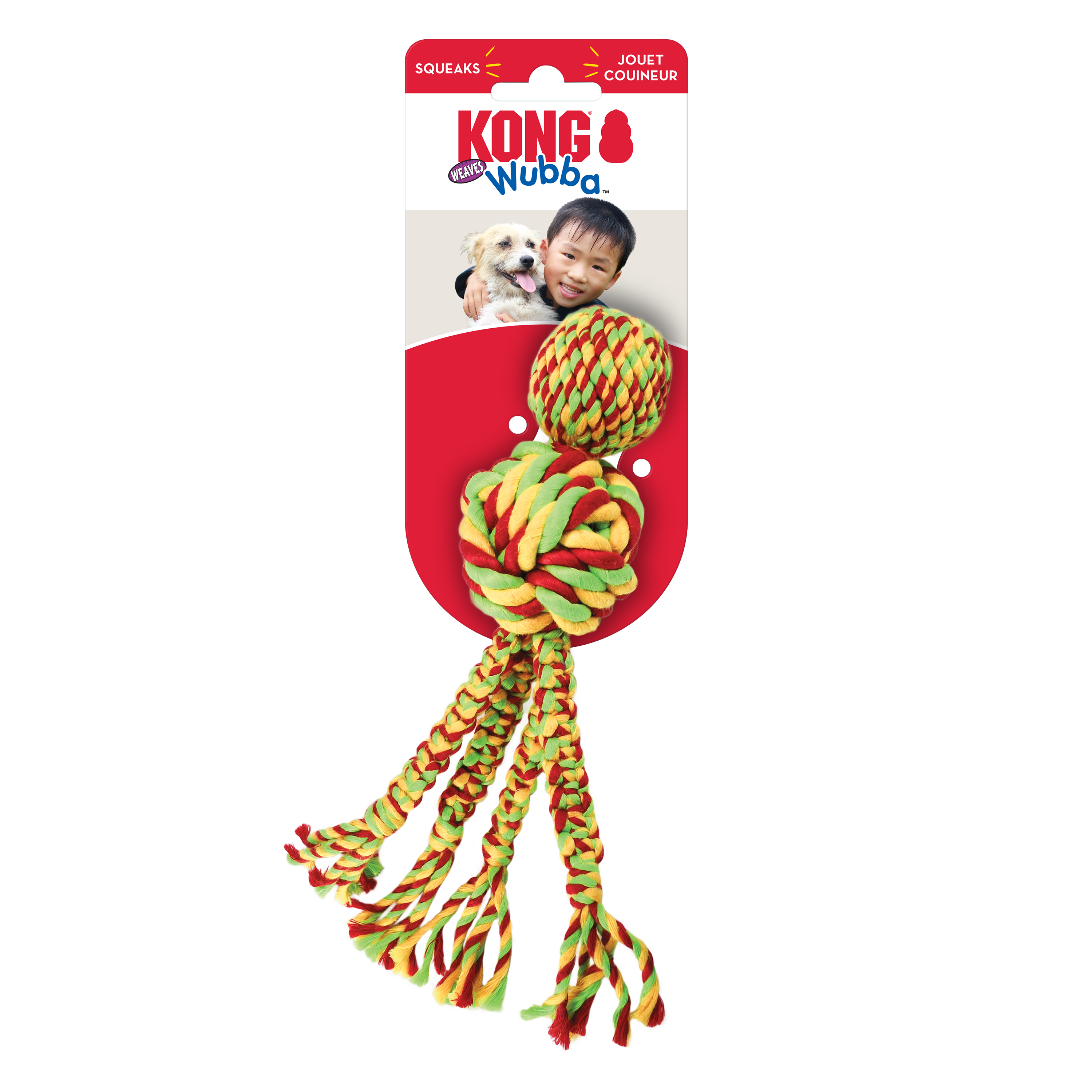 KONG Dog Toys Wubba Weaves with Rope Assorted 01