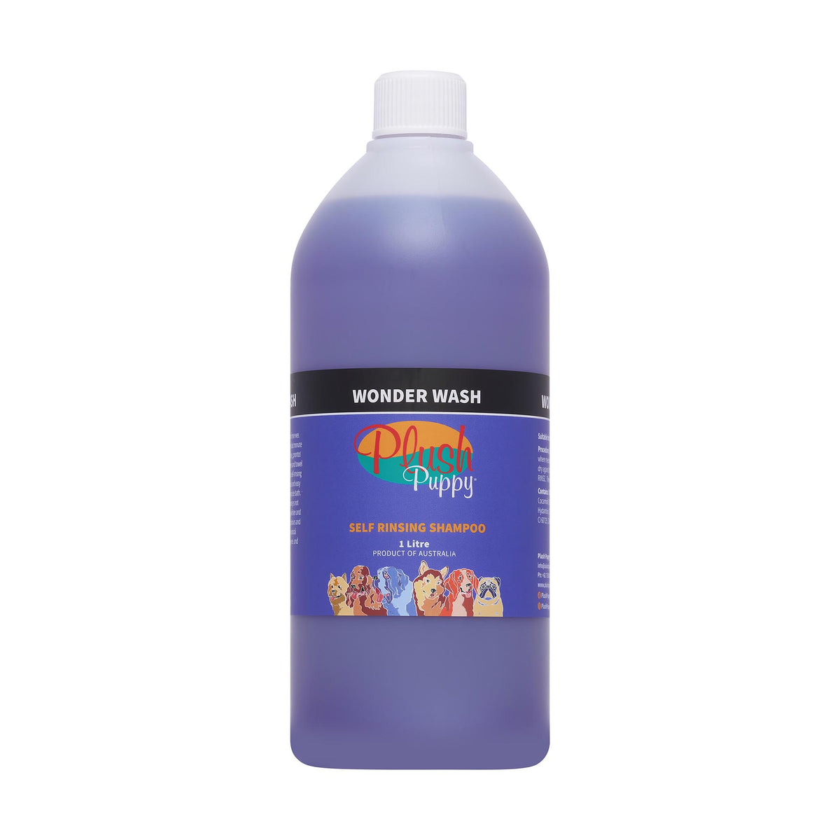 Plush Puppy Wonder Wash Self Rinsing Spray Shampoo 1 Litre – front of bottle