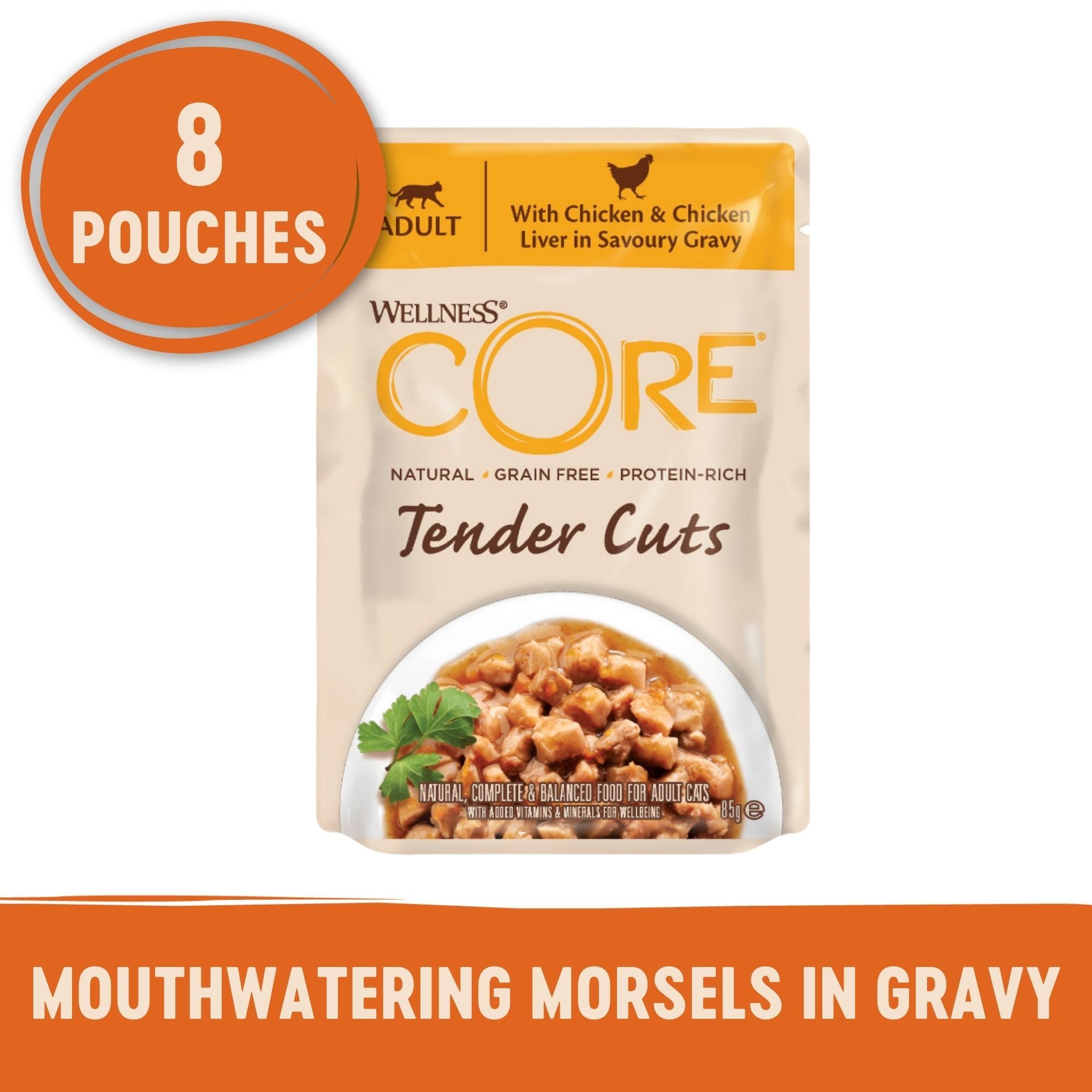 Wellness Core Wet Cat Food Tender Cuts With Chicken & Chicken Liver In Savoury Gravy