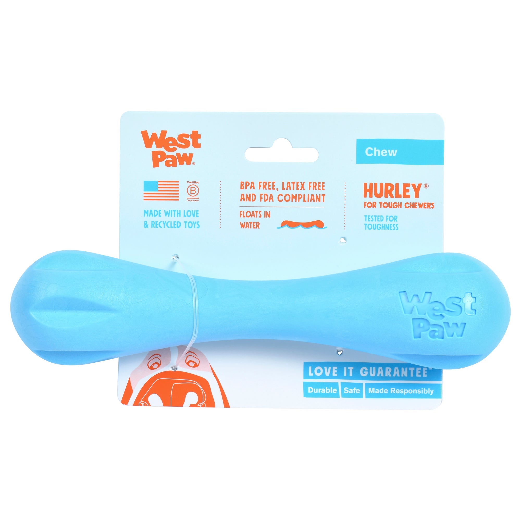 West Paw Hurley Fetch Toy for Tough Dogs - Large by PeekAPaw