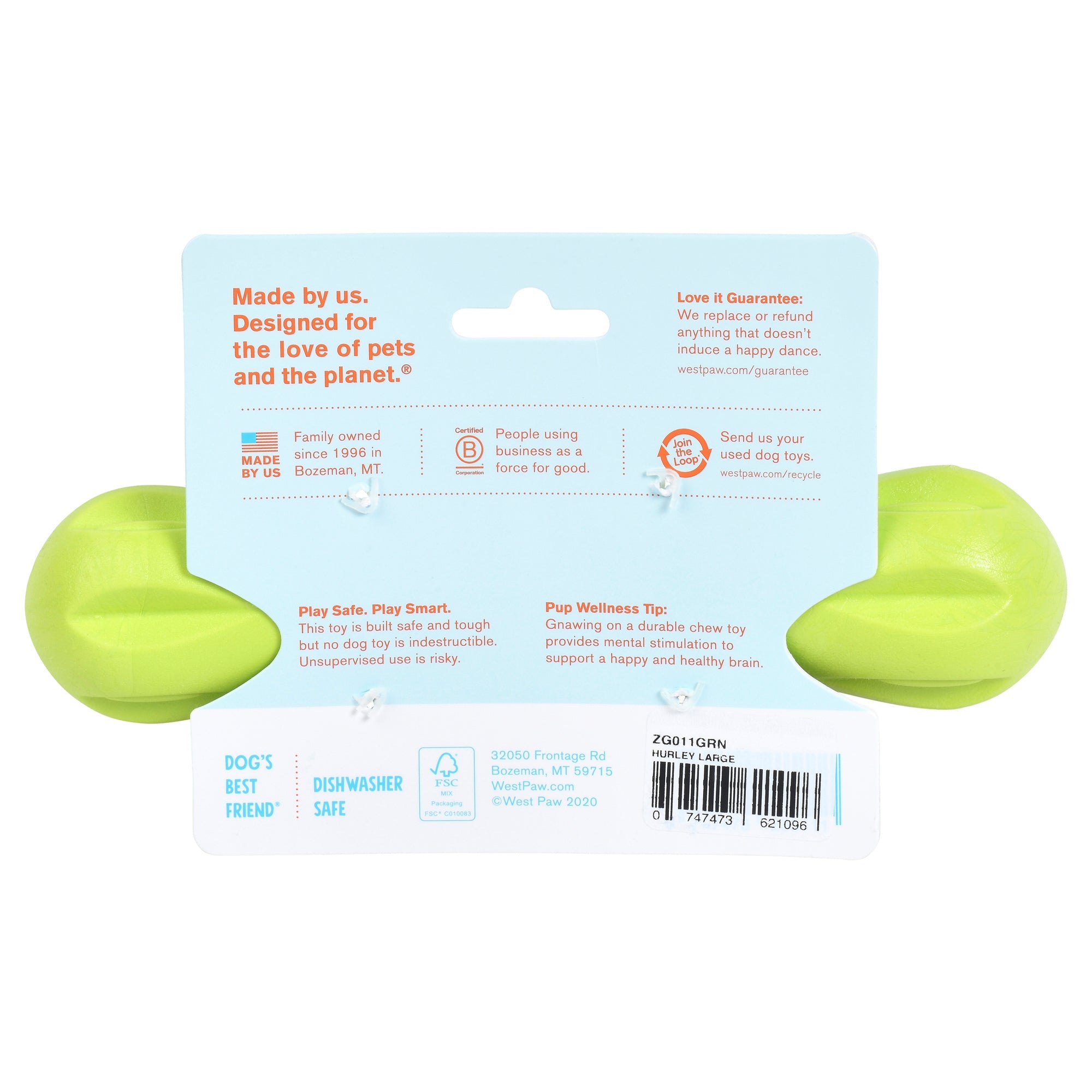 West Paw Hurley Fetch Toy for Tough Dogs - Large by PeekAPaw