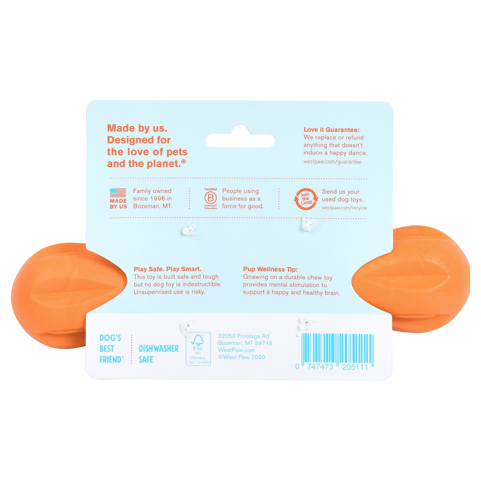 West Paw Hurley Fetch Toy for Tough Dogs - Large by PeekAPaw