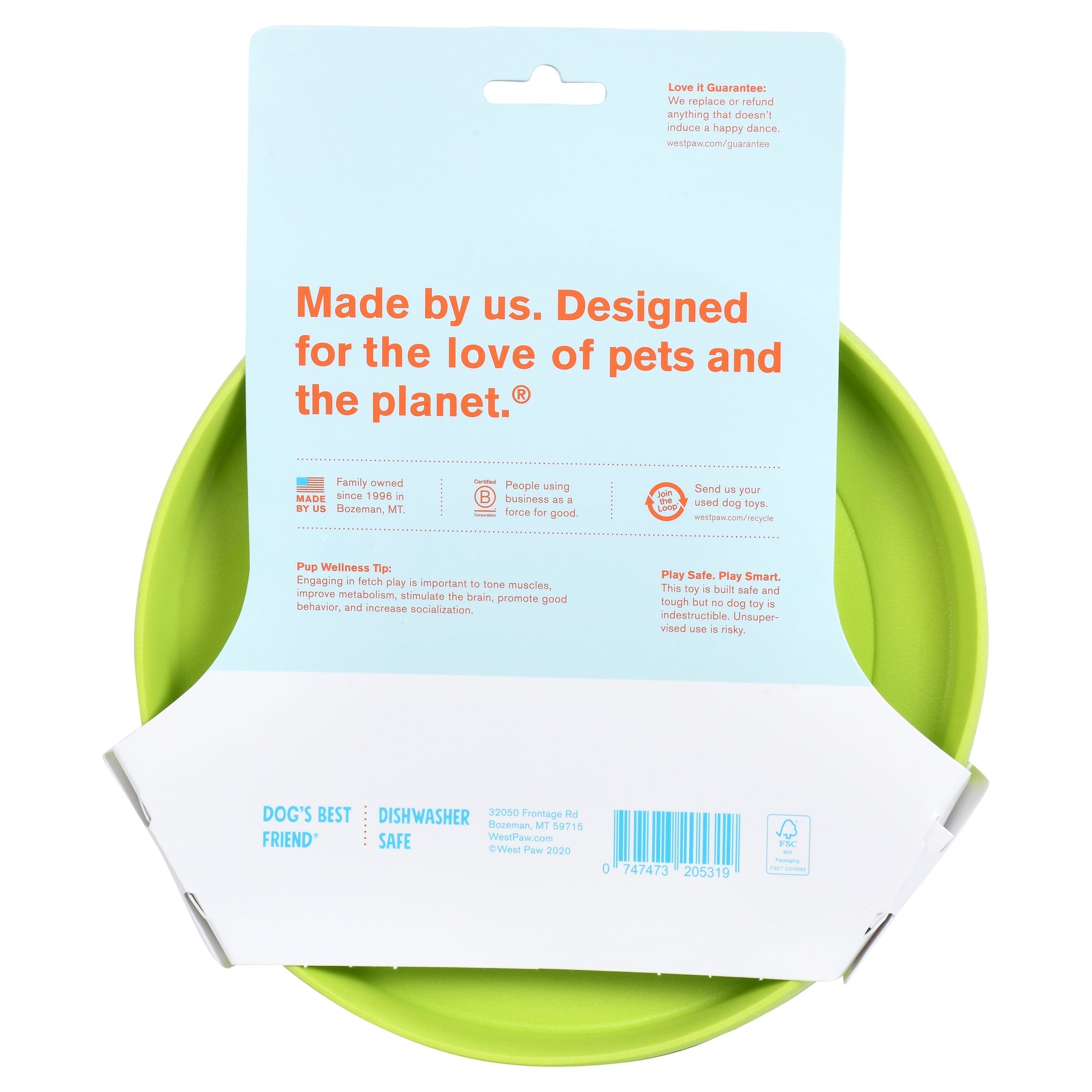 West Paw Zisc Flying Disc Fetch Dog Toy - Large by PeekAPaw