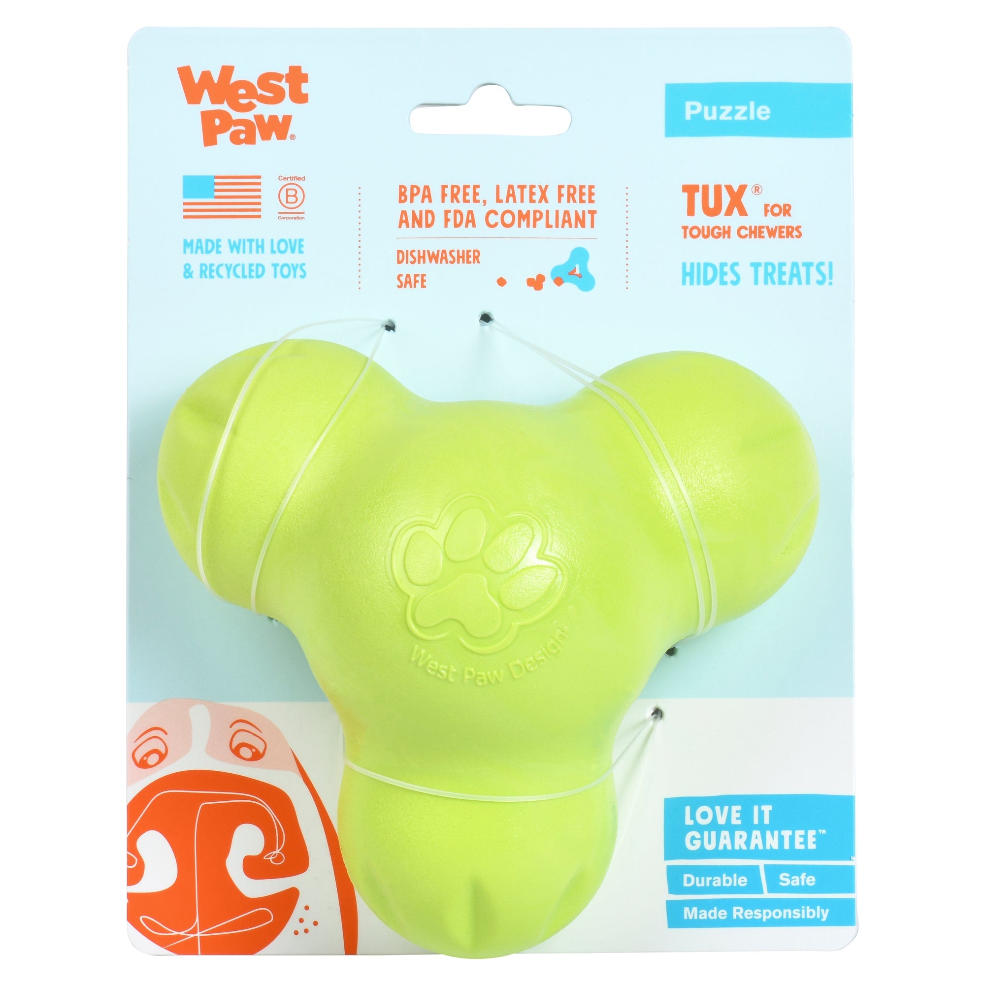 West Paw Tux Treat Dispenser for Tough Dogs - Large by Peekapaw