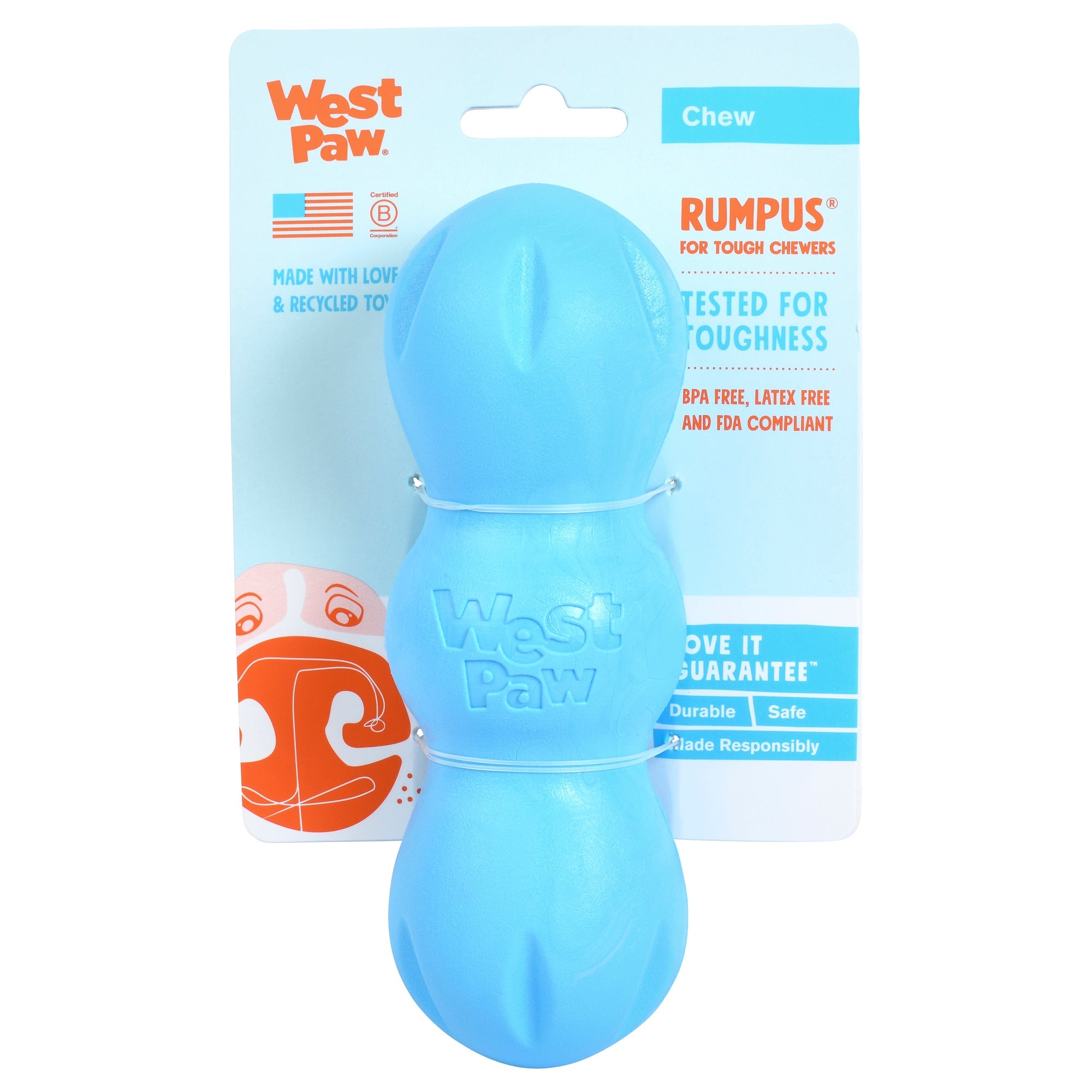 West Paw Rumpus Tough Fetch Stick Dog Toy - Medium by PeekAPaw