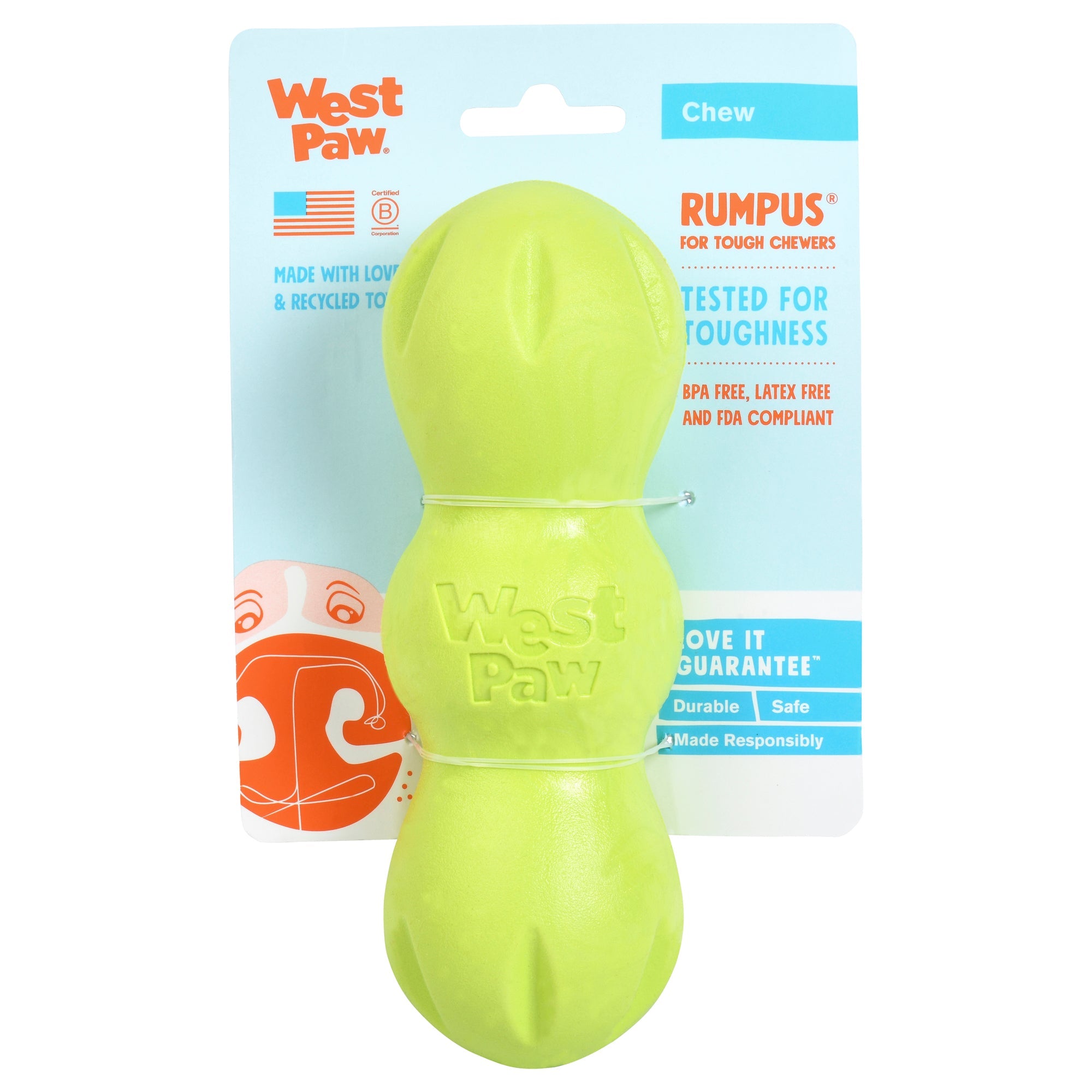 West Paw Rumpus Tough Fetch Stick Dog Toy - Medium by PeekAPaw