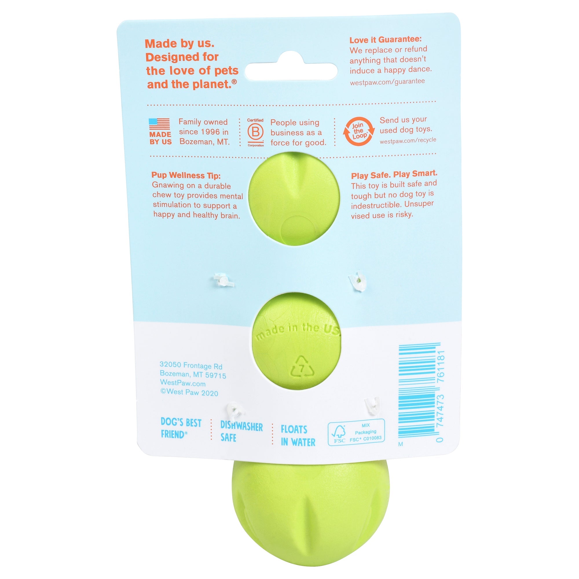 West Paw Rumpus Tough Fetch Stick Dog Toy - Medium by PeekAPaw