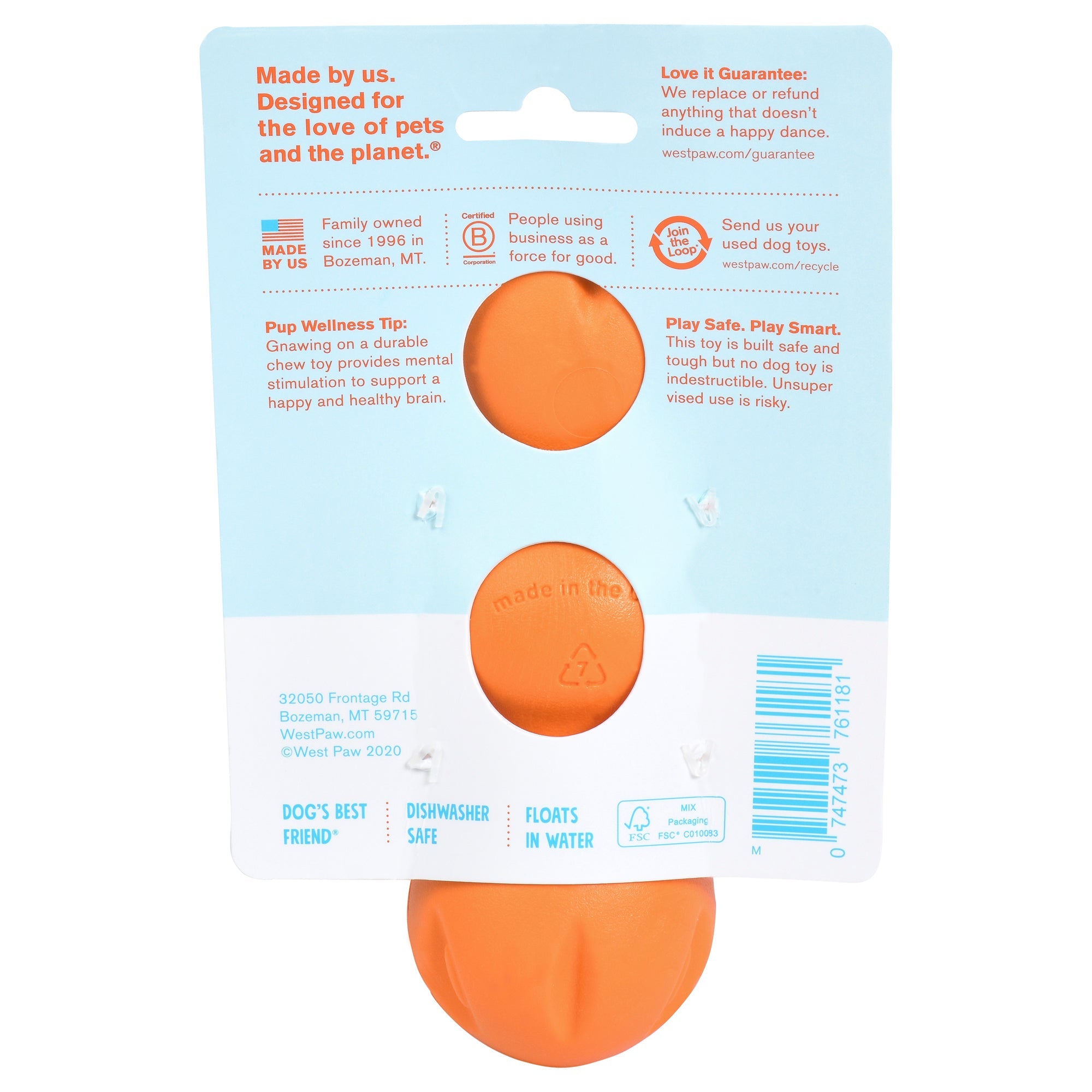 West Paw Rumpus Tough Fetch Stick Dog Toy - Medium by PeekAPaw