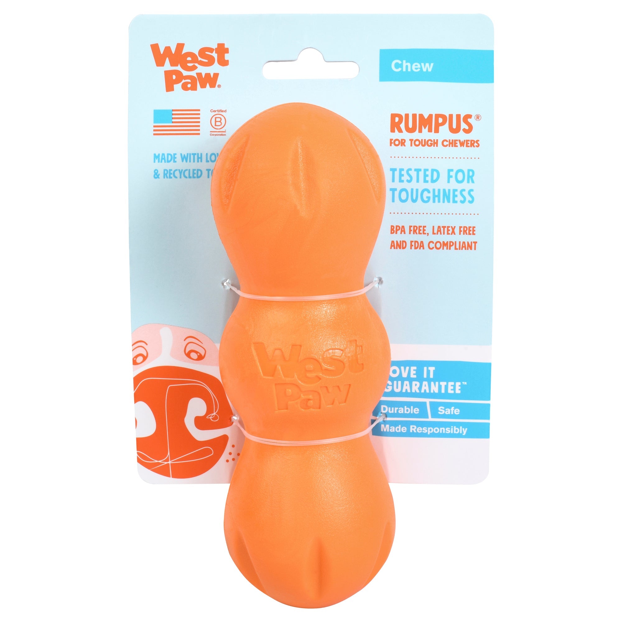West Paw Rumpus Tough Fetch Stick Dog Toy - Medium by PeekAPaw