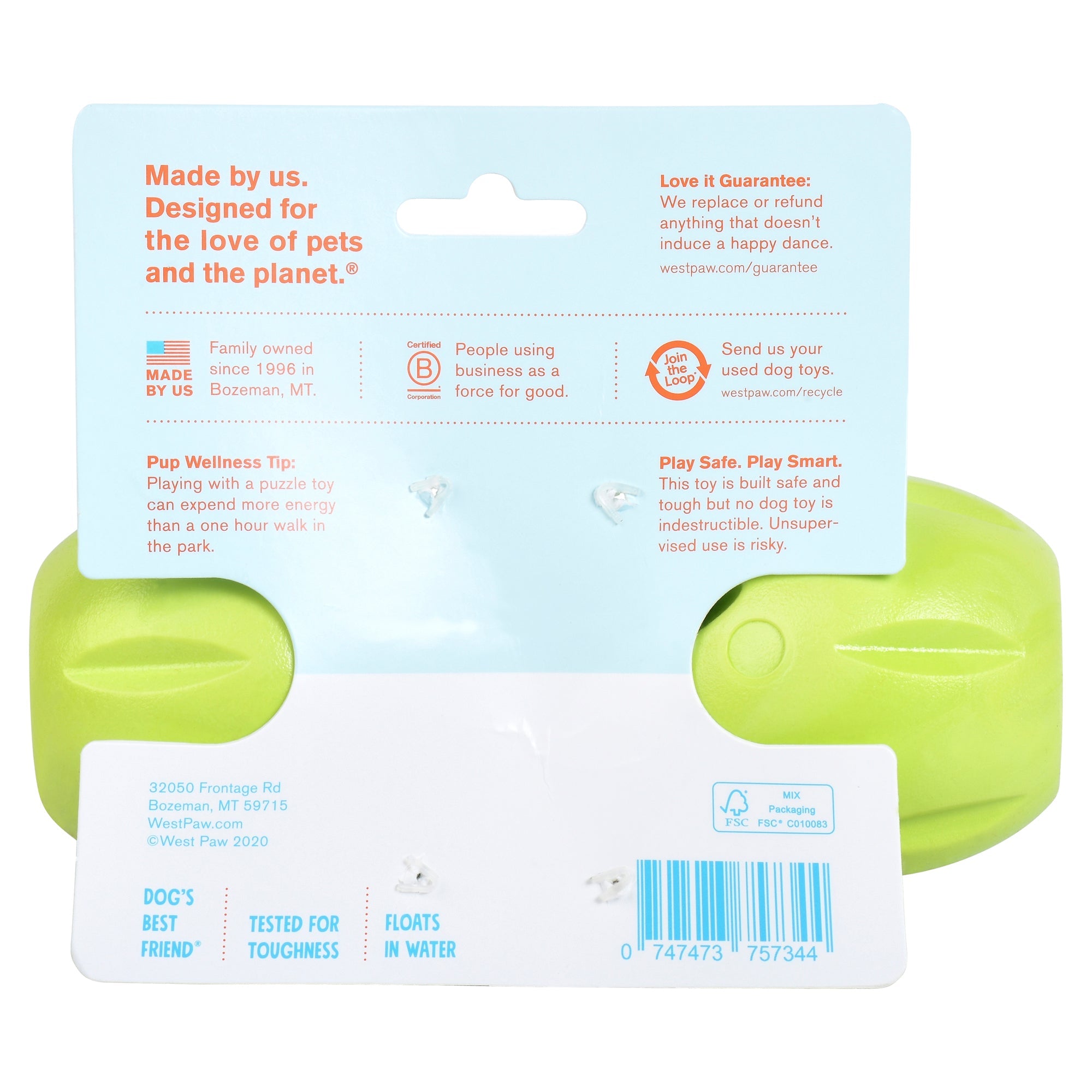 West Paw Qwizl Treat Dispensing Dog Toy - Large by PeekAPaw