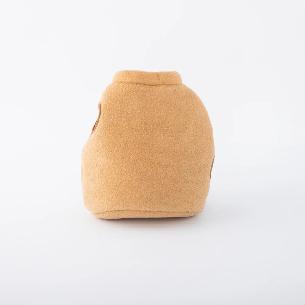 Plain reverse of the plush honey pot from the Zippy Paws Burrow dog toy