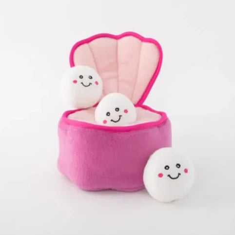 Zippy Paws Dog Toys Plush Burrow - Pearls in Oyster 01