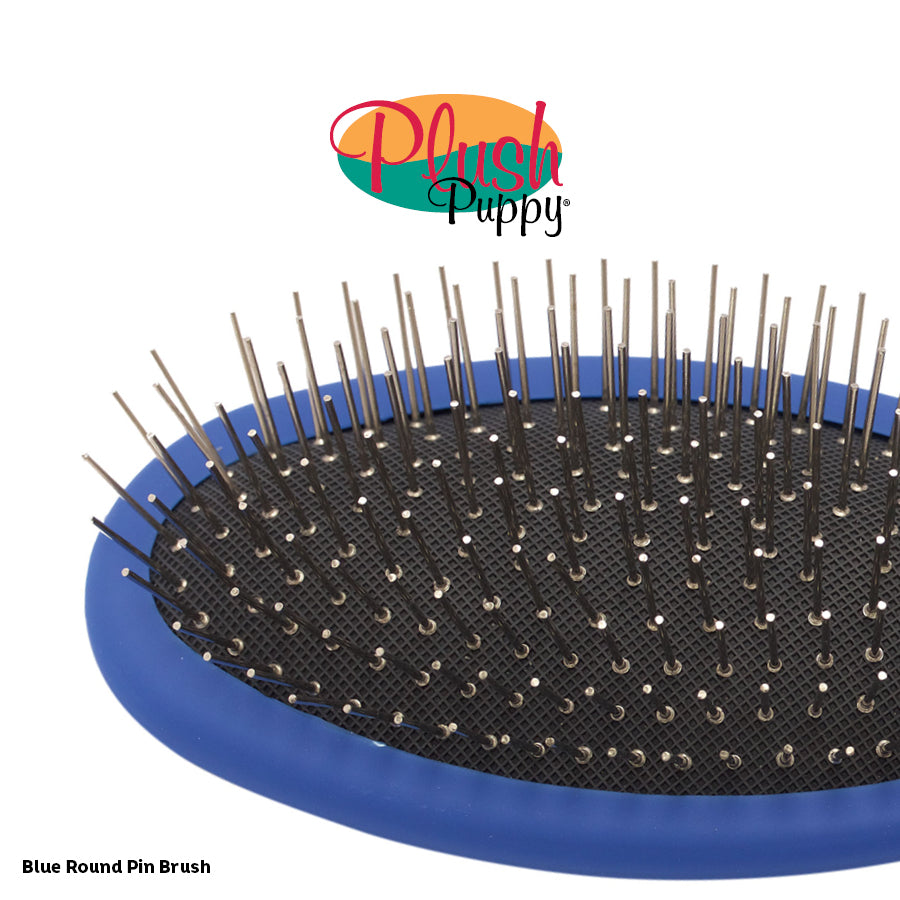 Plush Puppy Round Tip Pin Brush Regular Pro-Grooming Brush